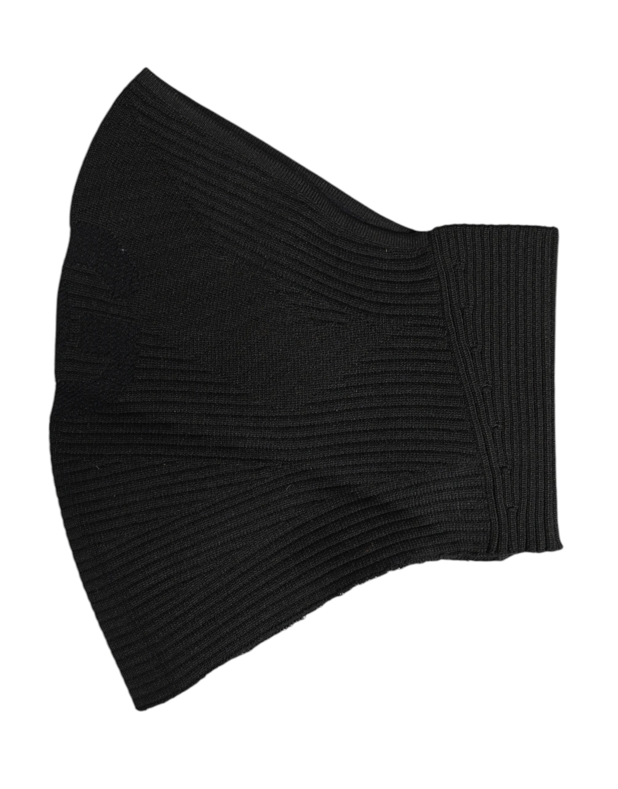 Dolce & Gabbana Black Nylon Knitted Ski Mask Men's Balaclava