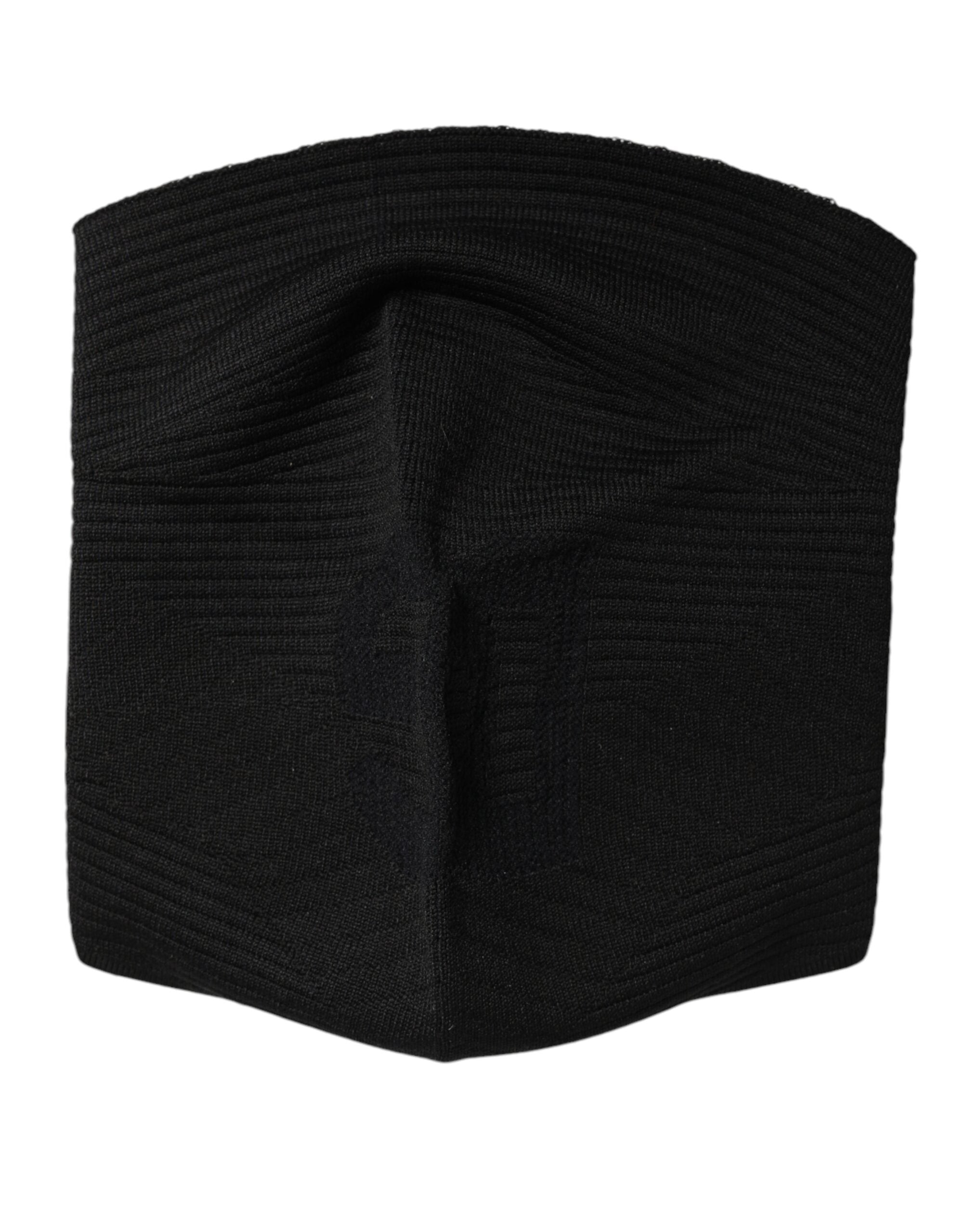 Dolce & Gabbana Black Nylon Knitted Ski Mask Men's Balaclava