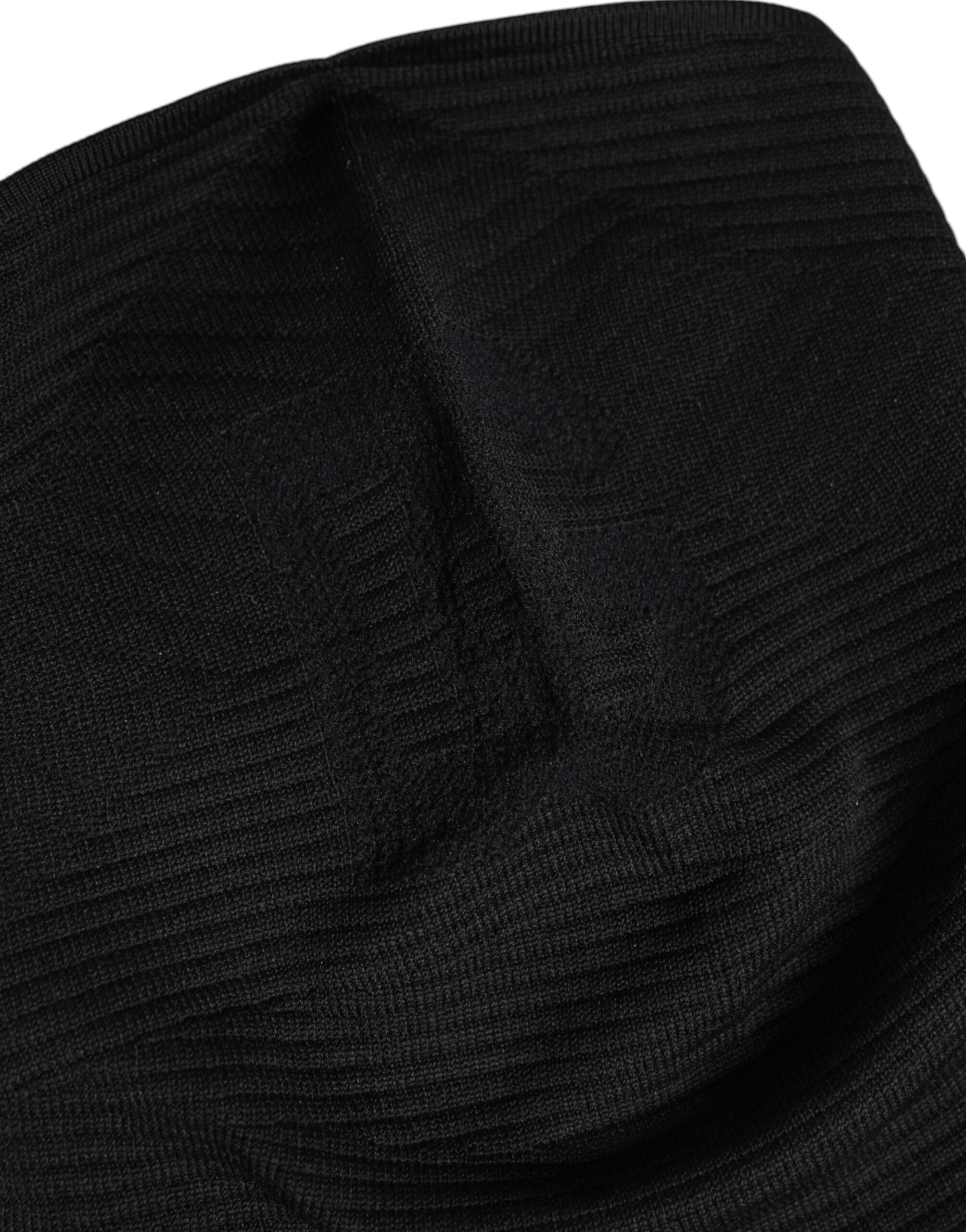 Dolce & Gabbana Black Nylon Knitted Ski Mask Men's Balaclava