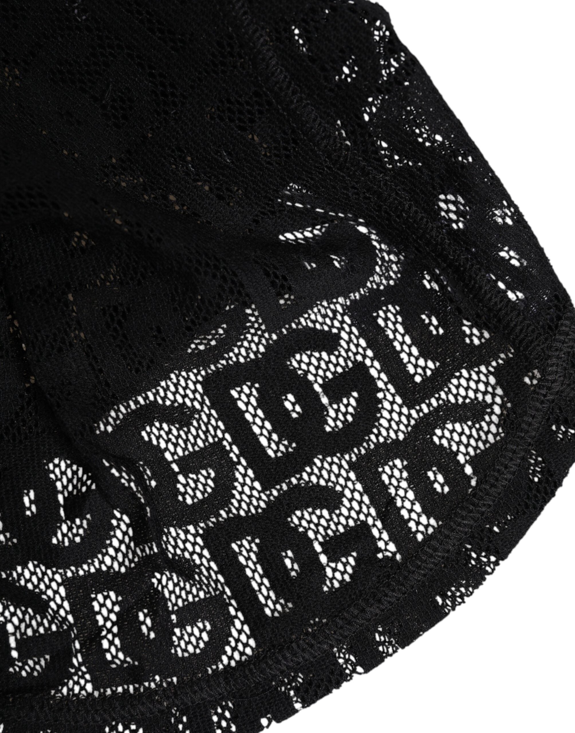 Dolce & Gabbana Black Logo Mesh Cotton Ski Mask Balaclava Men's Hat