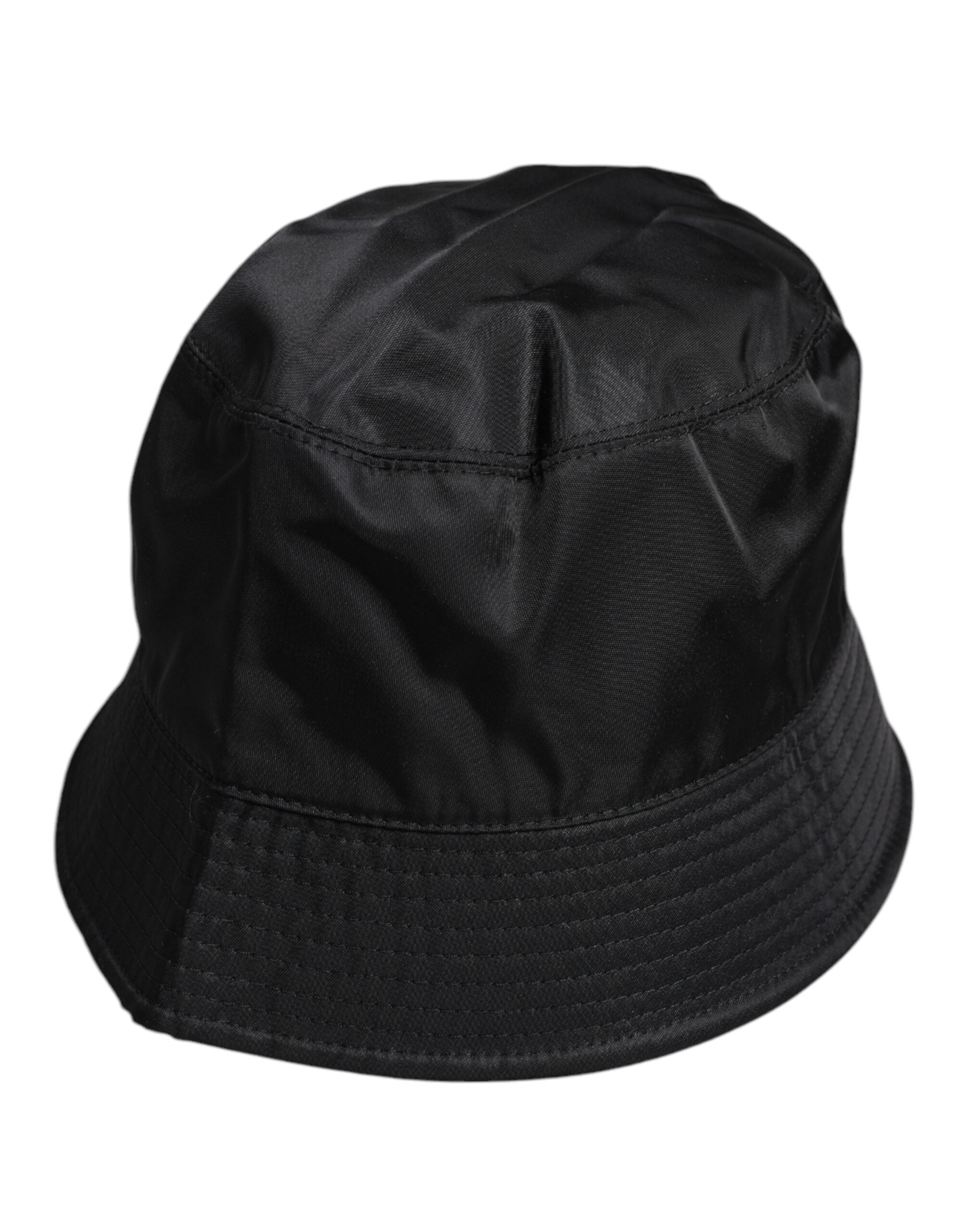Dolce & Gabbana Black Cotton Wide Brim Bucket Men's Hat