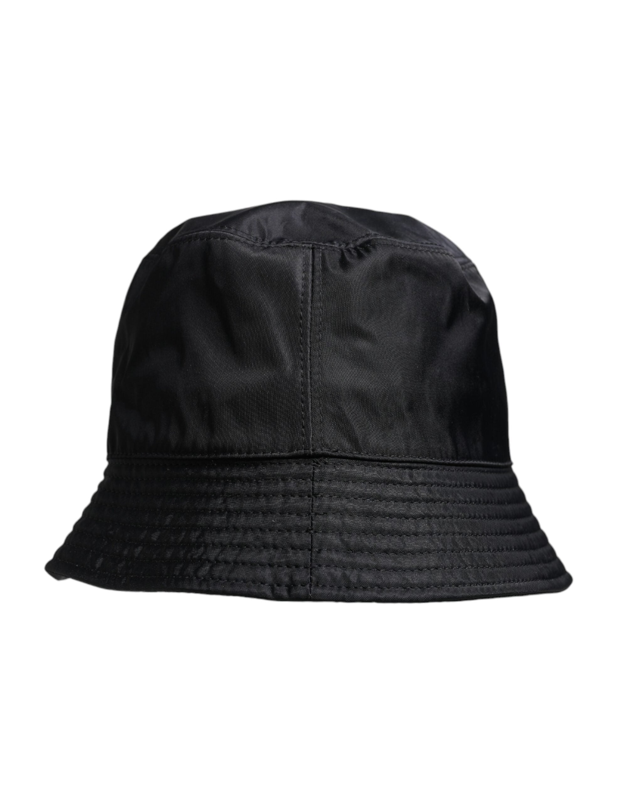 Dolce & Gabbana Black Cotton Wide Brim Bucket Men's Hat