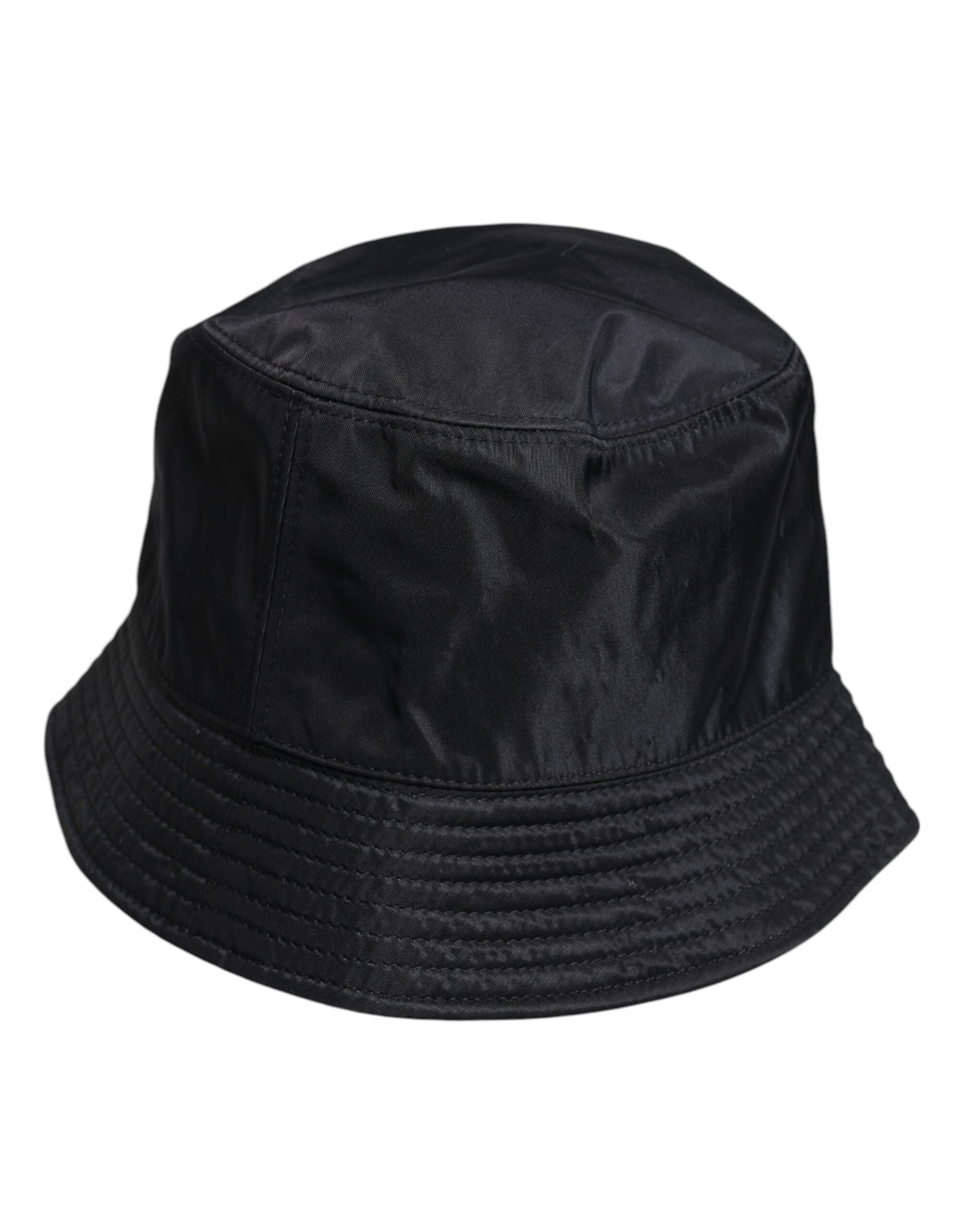 Dolce & Gabbana Black Cotton Wide Brim Bucket Men's Hat