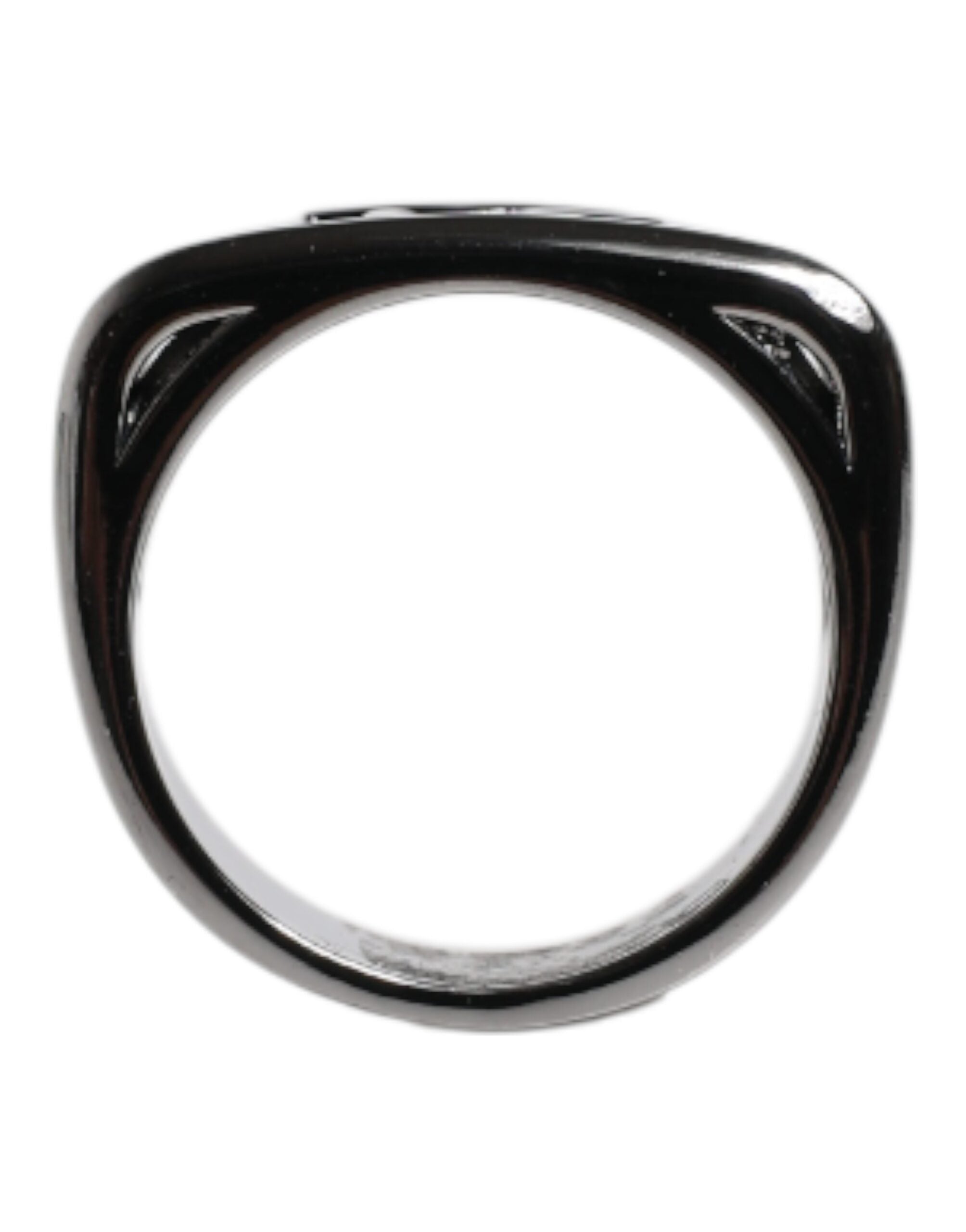 Dolce & Gabbana Silver Tone Brass Anello DG Logo Men's Ring
