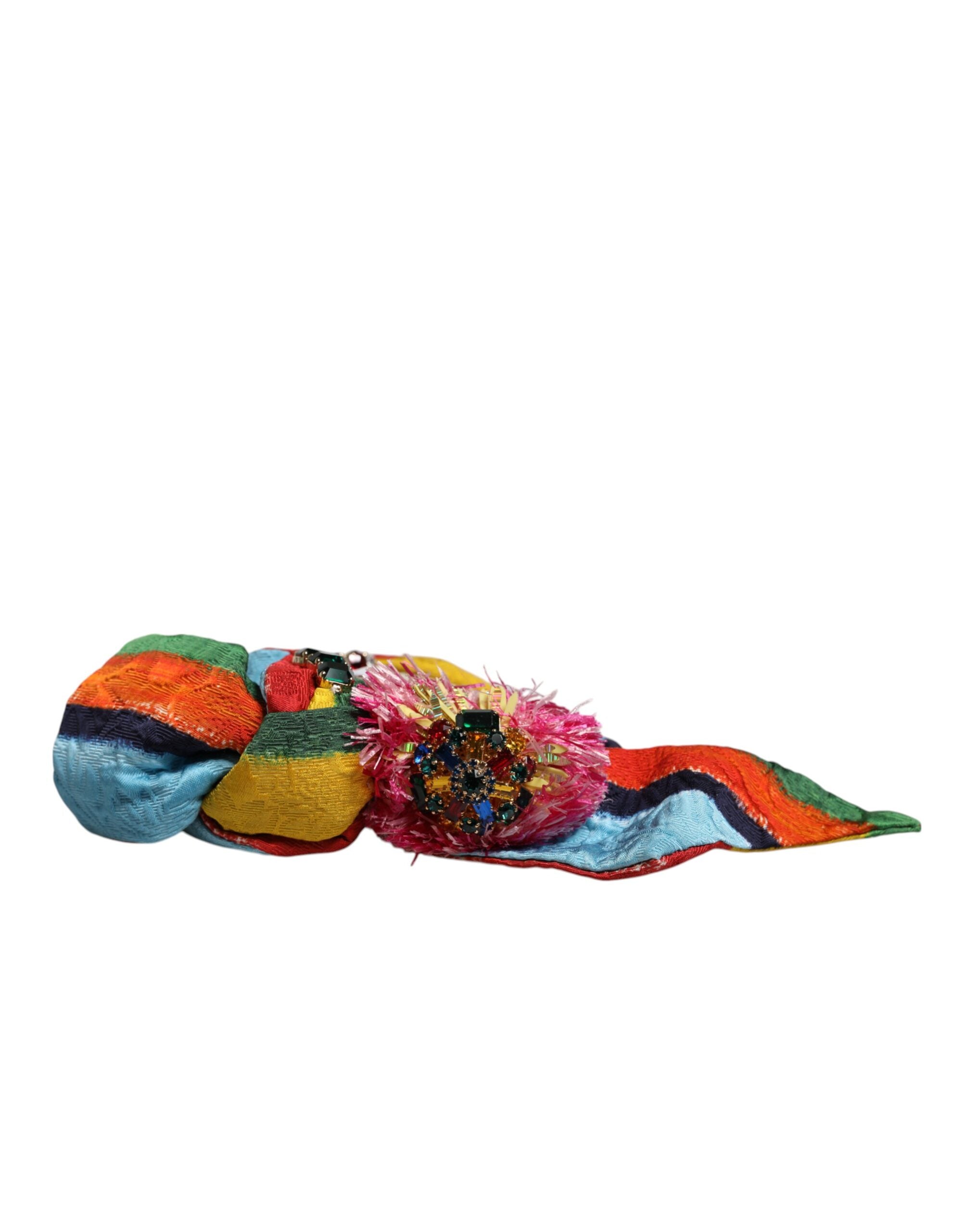 Dolce & Gabbana Multicolor Floral Crystal Embellished Diadem Women's Headband