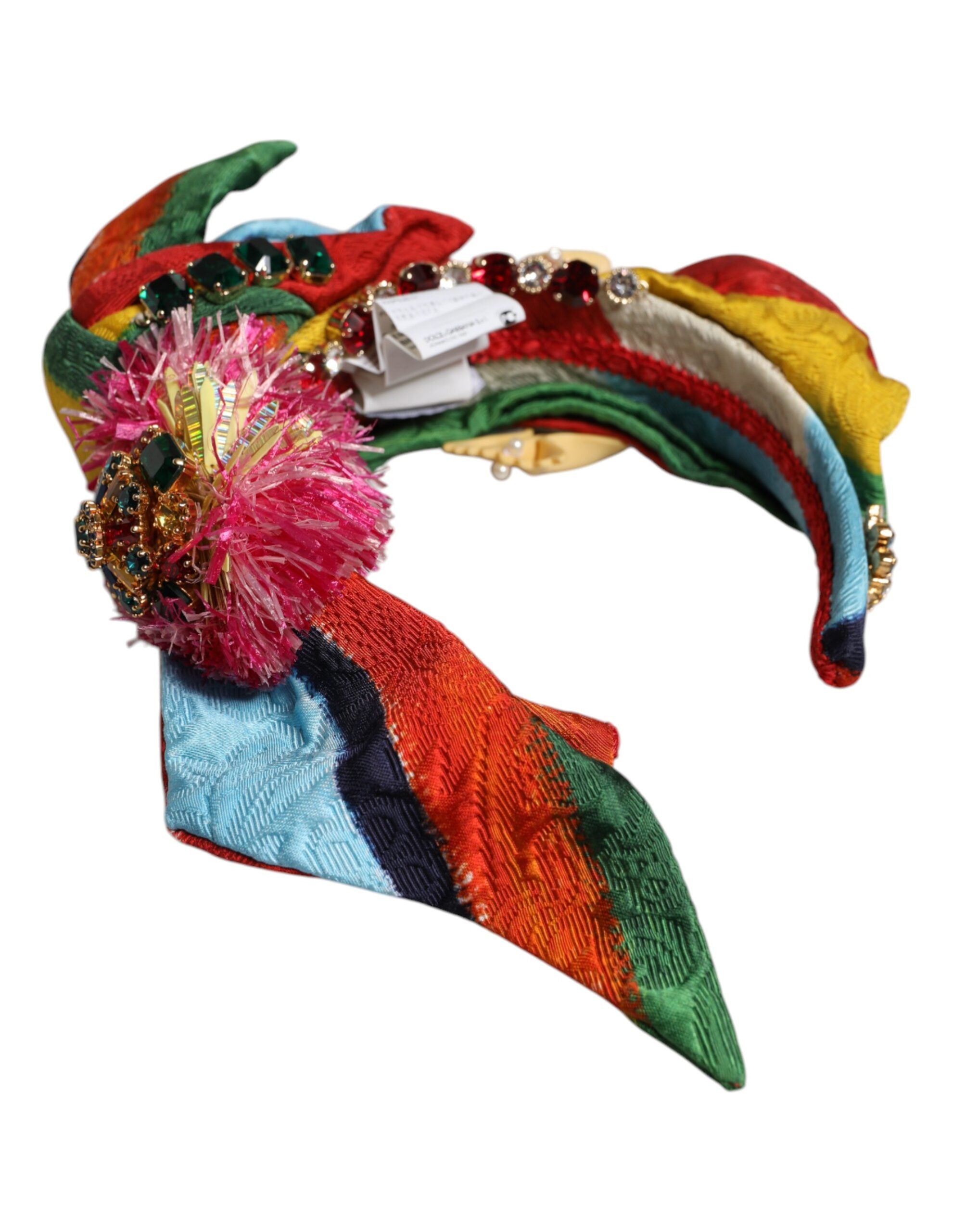 Dolce & Gabbana Multicolor Floral Crystal Embellished Diadem Women's Headband
