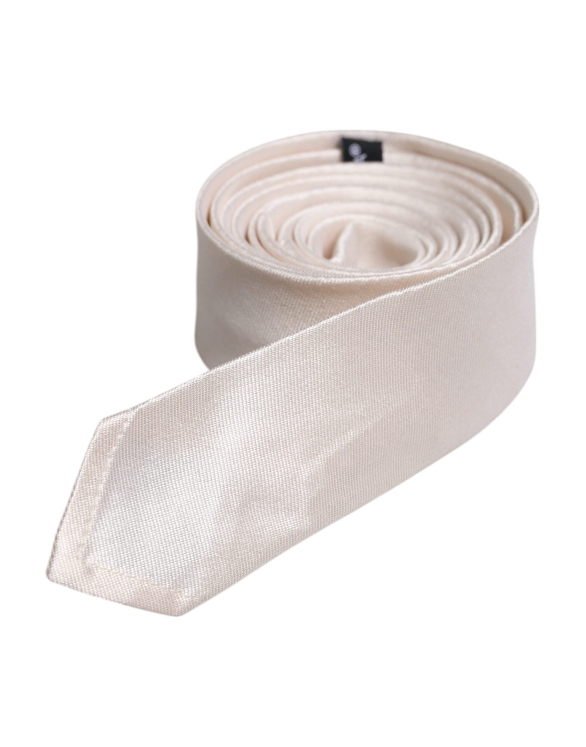 Dolce & Gabbana White Solid Silk Adjustable NeckMen's Men's Tie