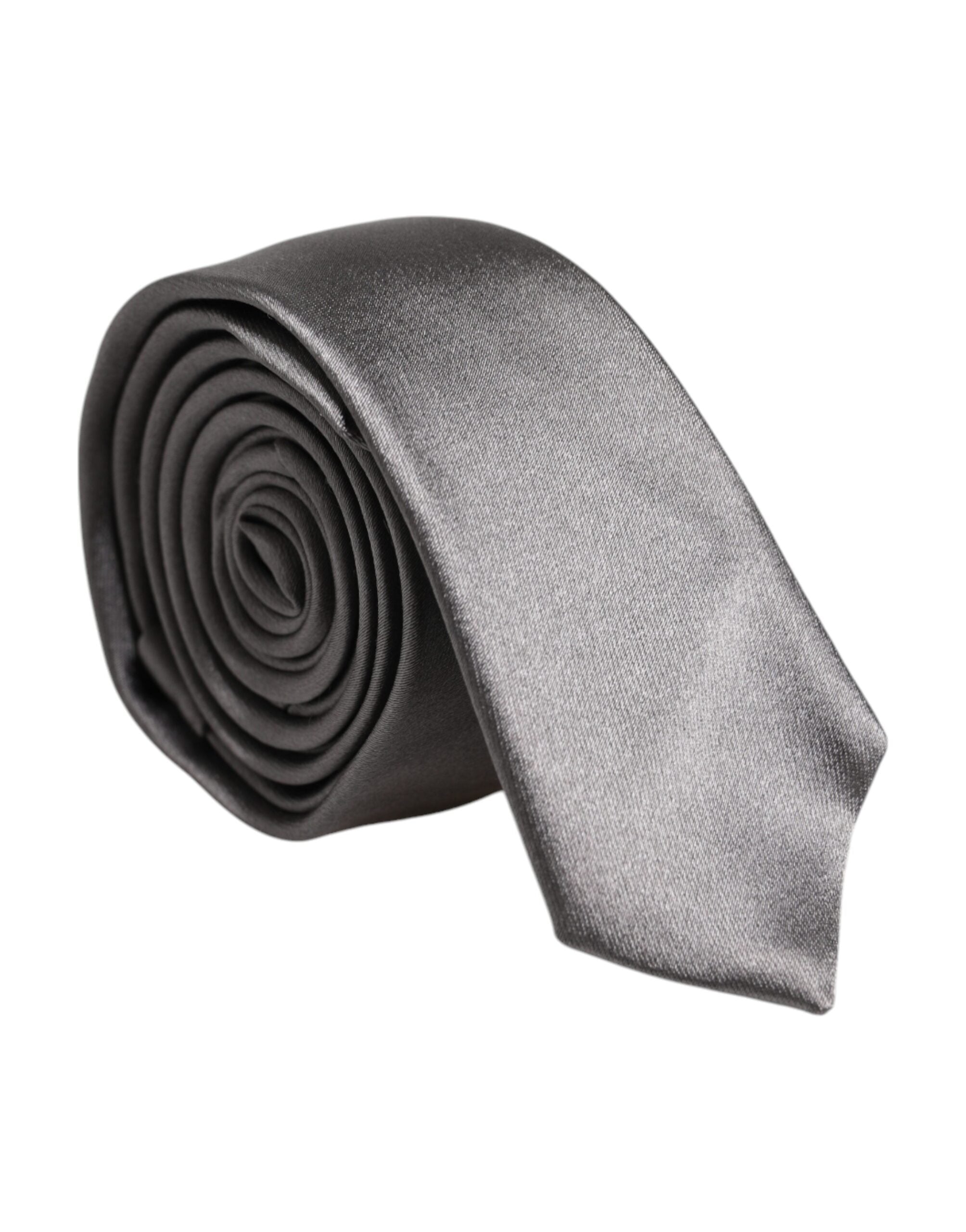 Dolce & Gabbana Metallic Silver Silk Adjustable NeckMen's Men's Tie