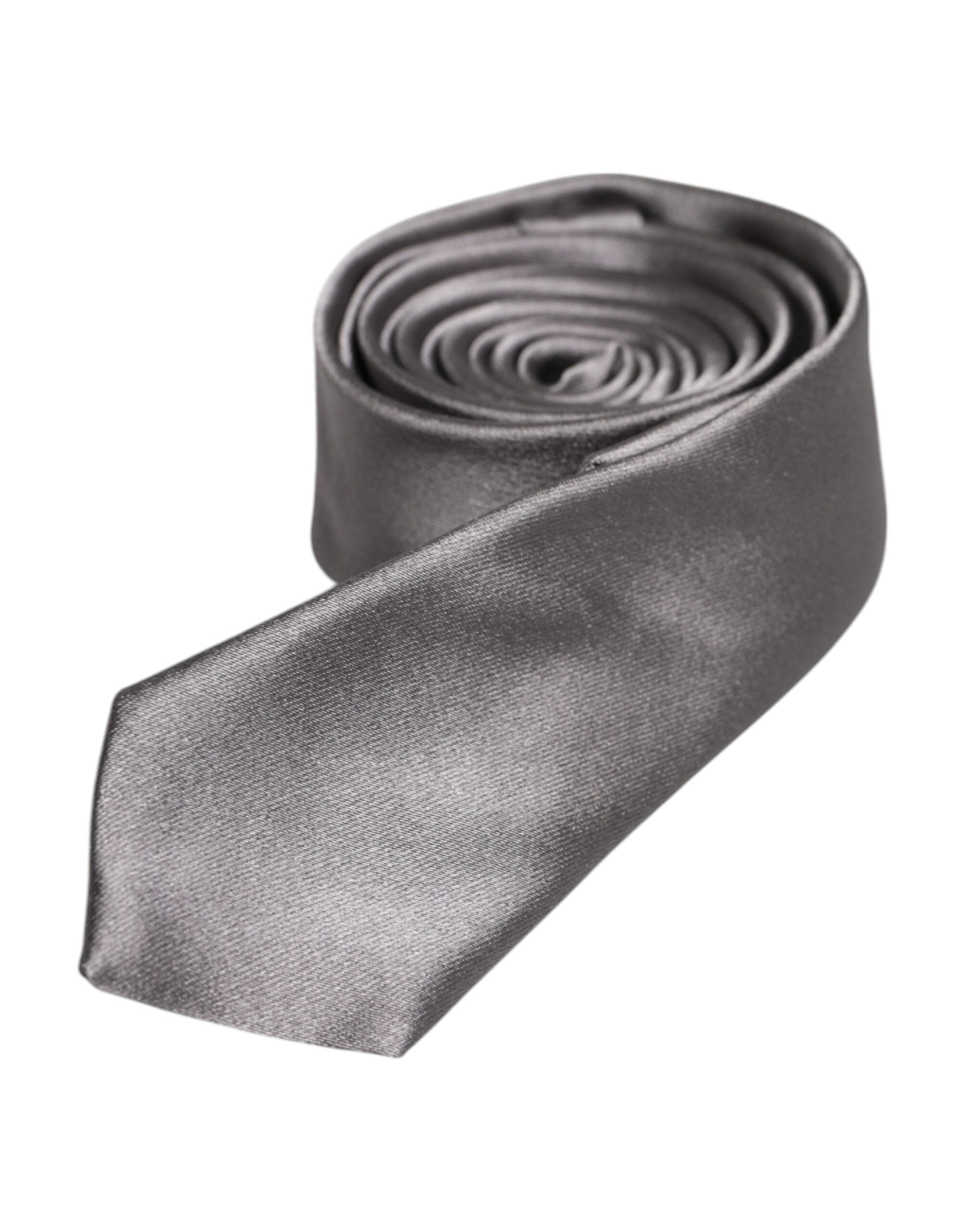 Dolce & Gabbana Metallic Silver Silk Adjustable NeckMen's Men's Tie