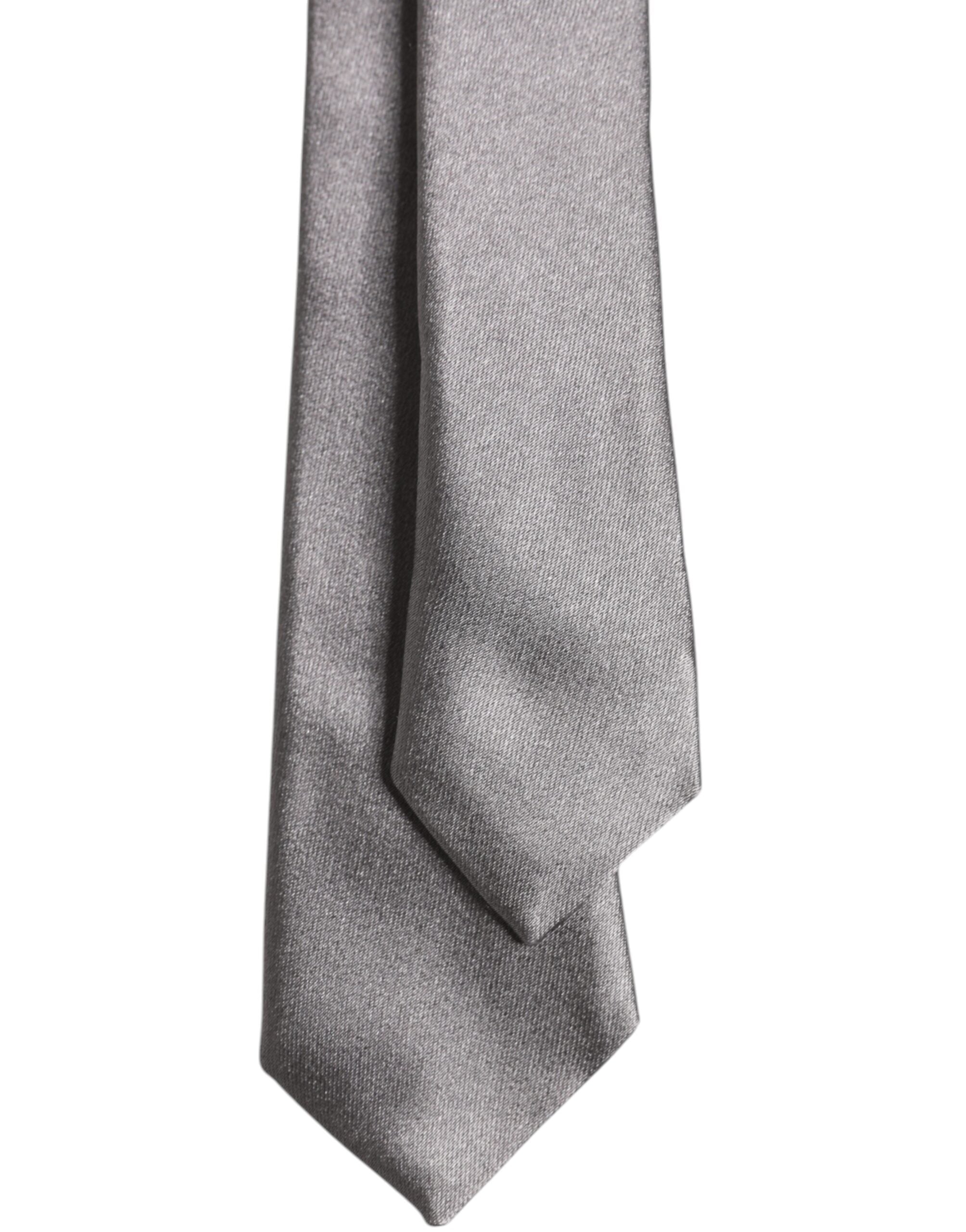 Dolce & Gabbana Metallic Silver Silk Adjustable NeckMen's Men's Tie