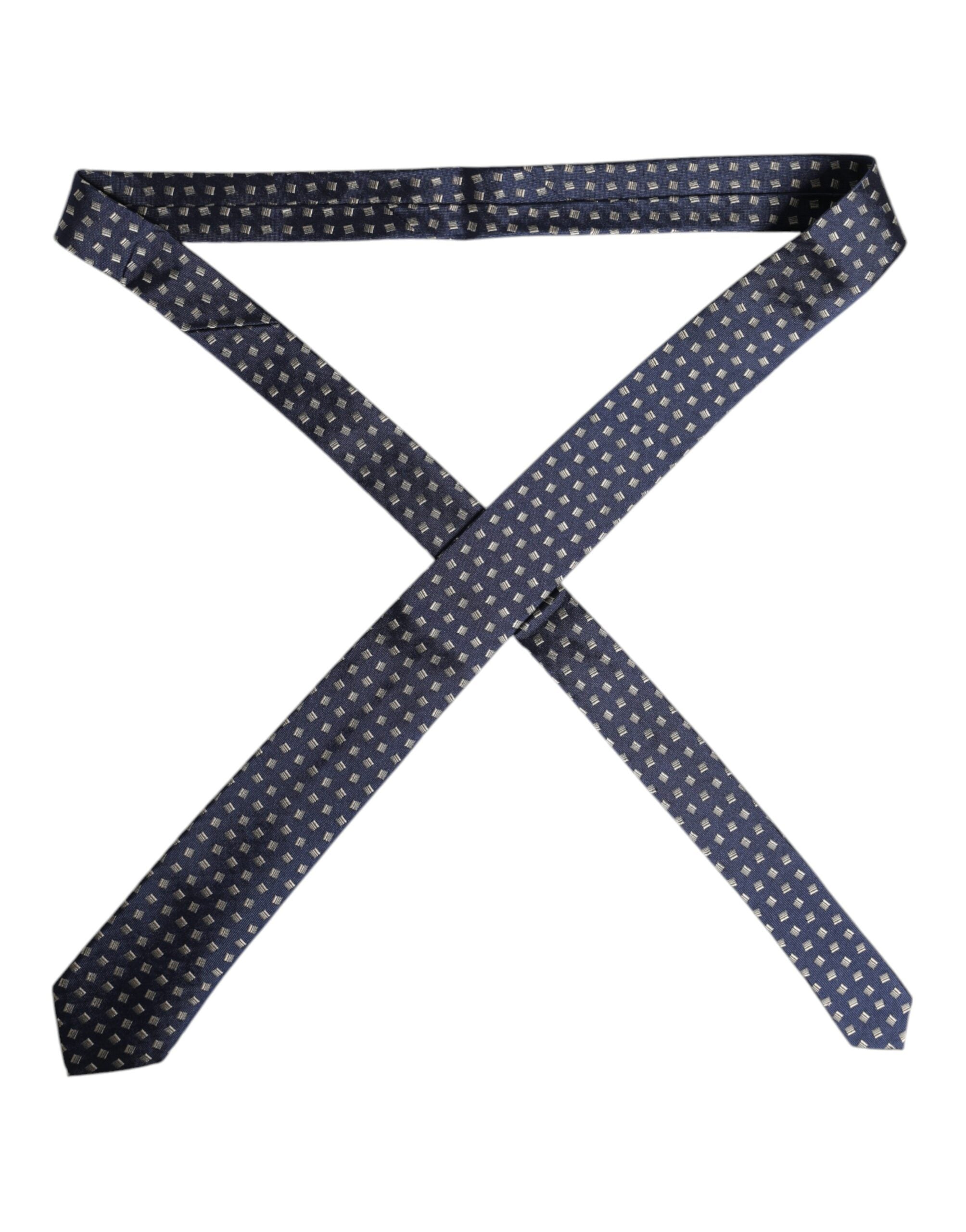 Dolce & Gabbana Blue Patterned Silk Adjustable NeckMen's Men's Tie
