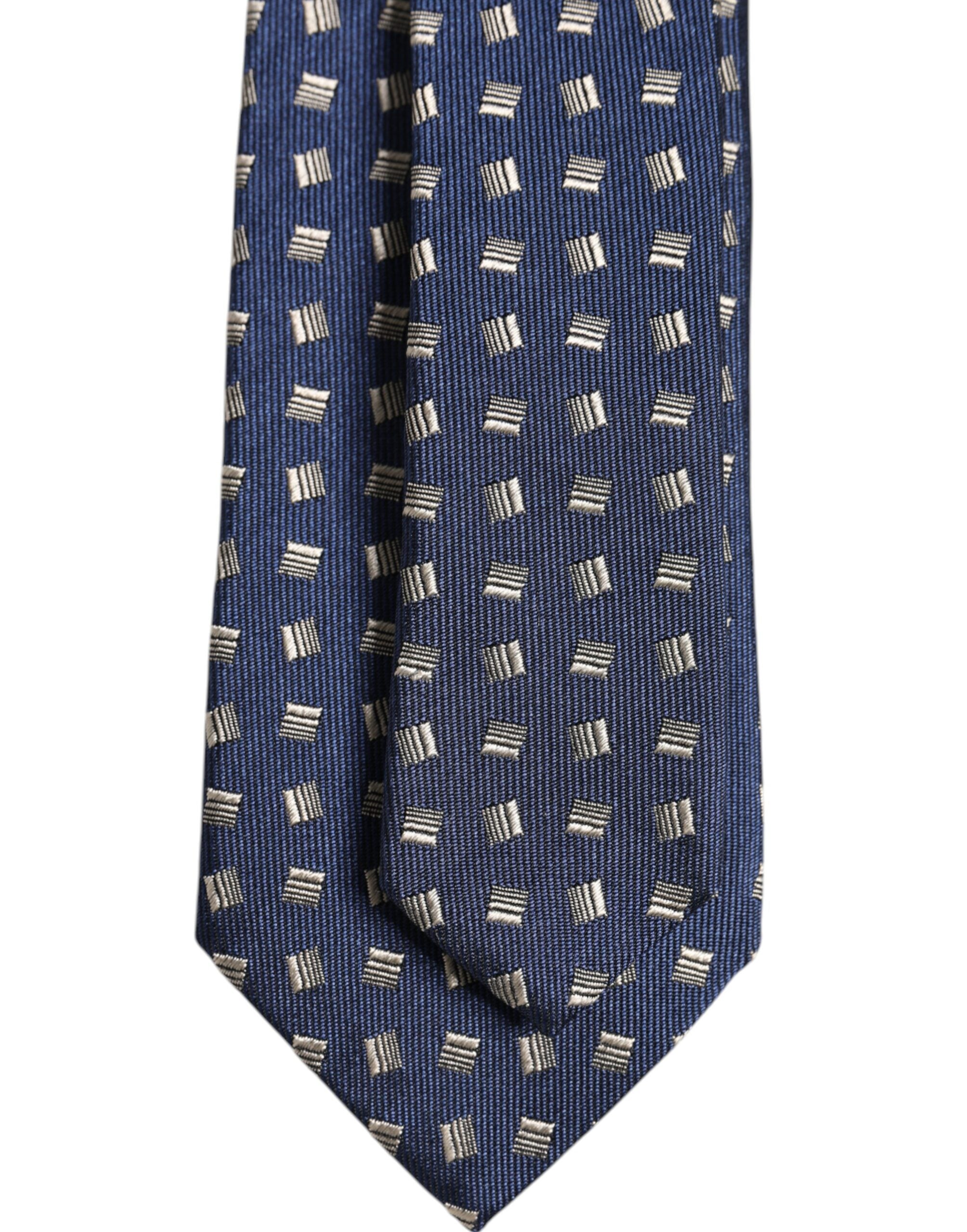 Dolce & Gabbana Blue Patterned Silk Adjustable NeckMen's Men's Tie