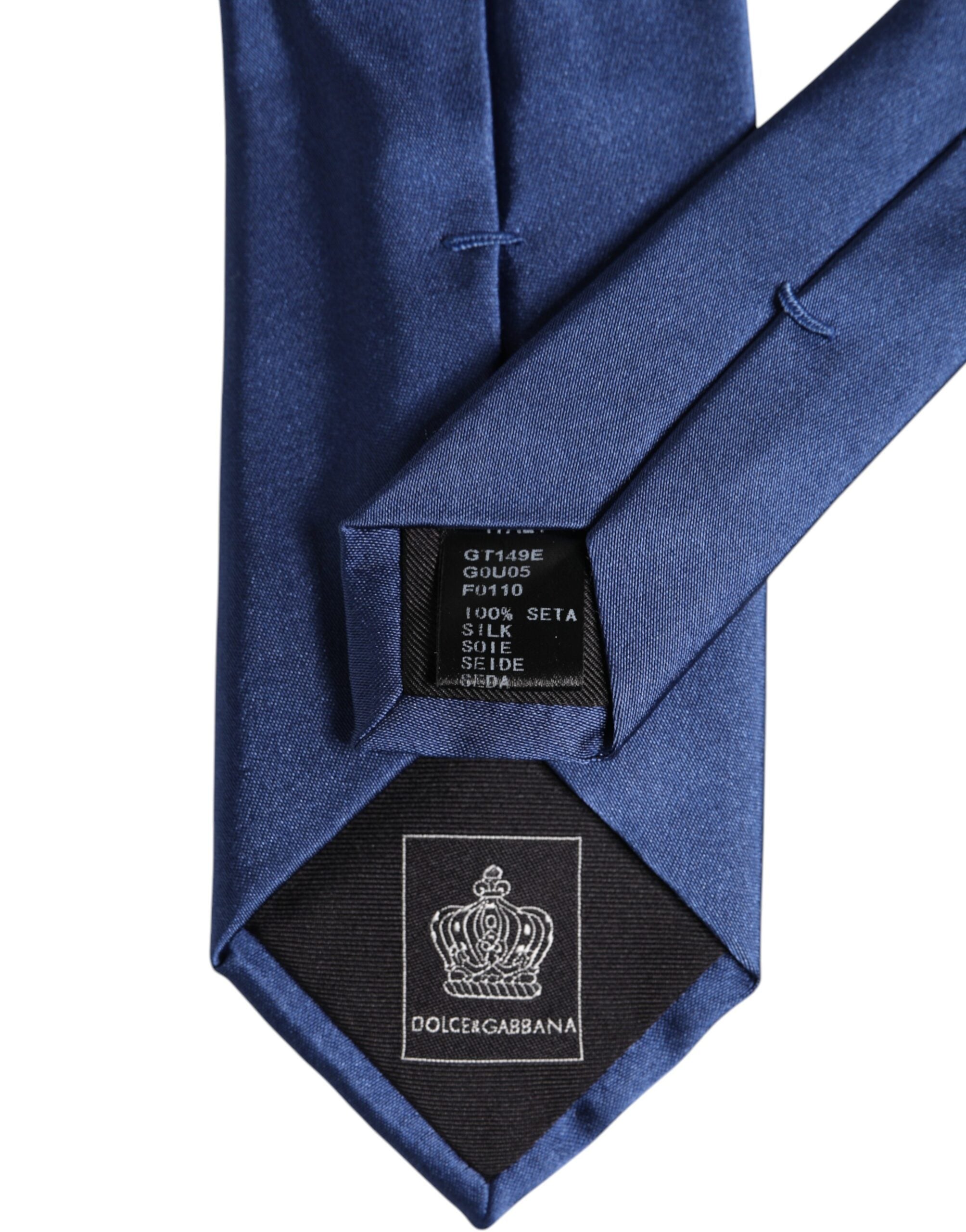 Dolce & Gabbana Blue Solid Silk Adjustable NeckMen's Men's Tie