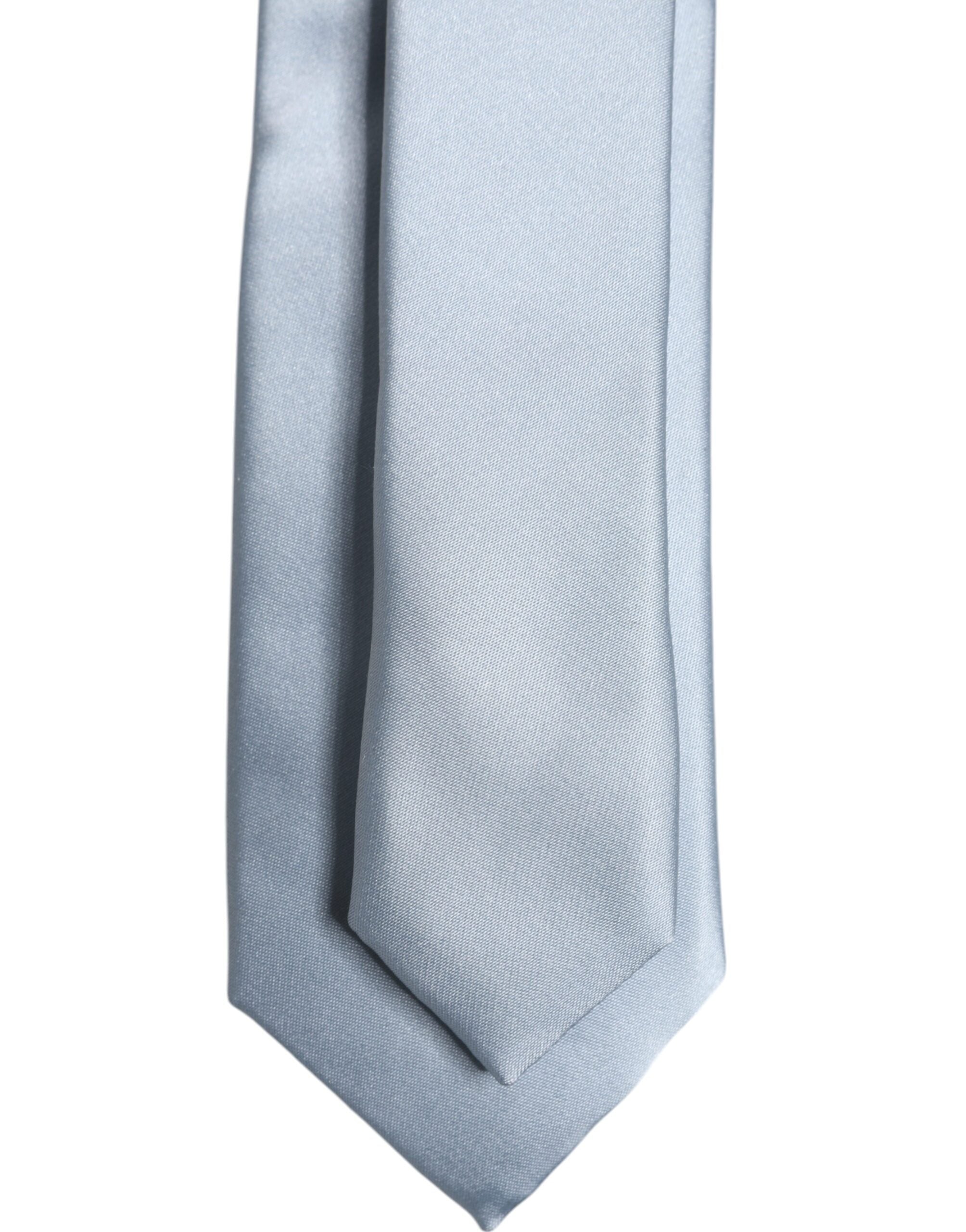 Dolce & Gabbana Light Blue Solid Silk Adjustable NeckMen's Men's Tie