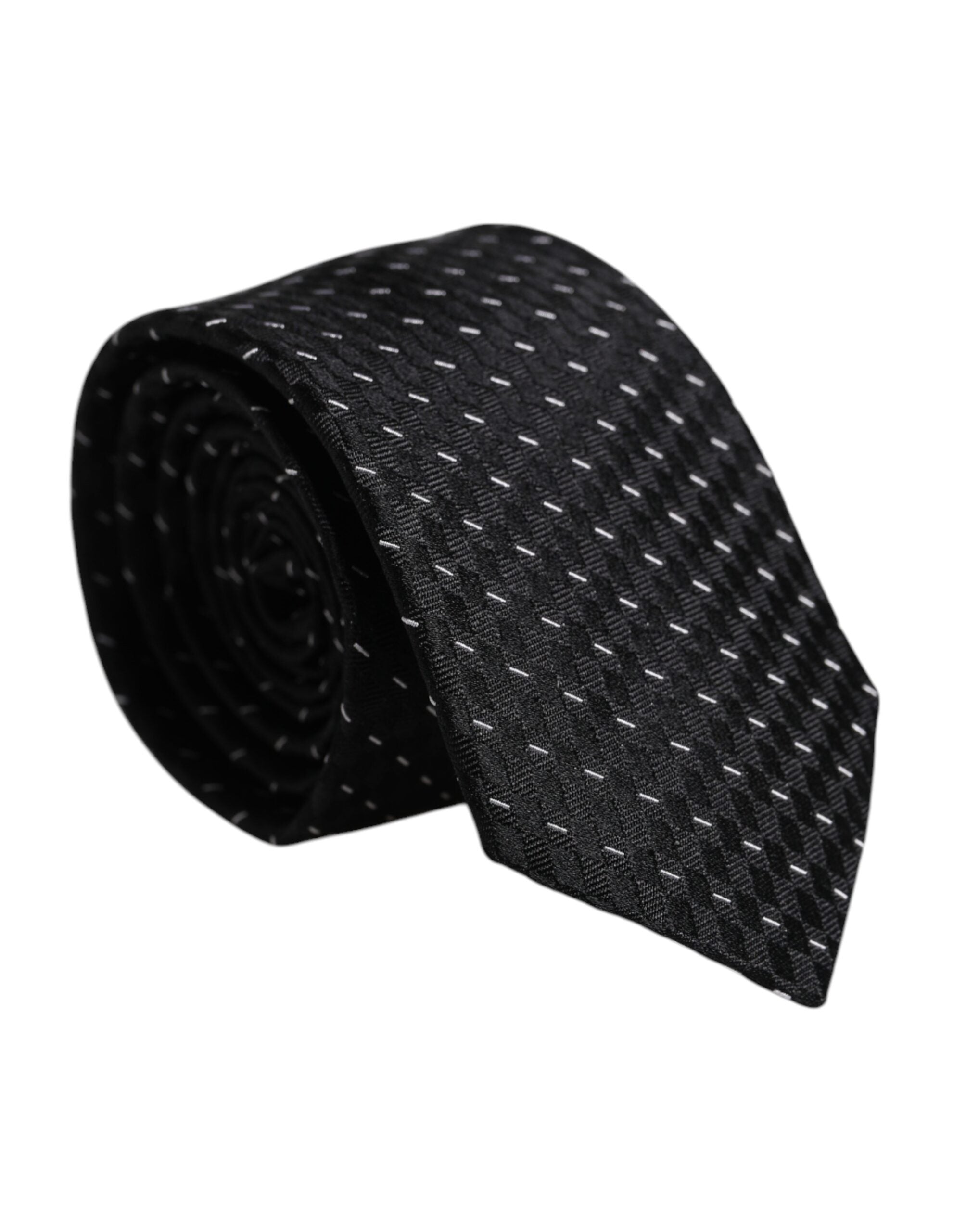 Dolce & Gabbana Black Patterned Silk Adjustable NeckMen's Men's Tie