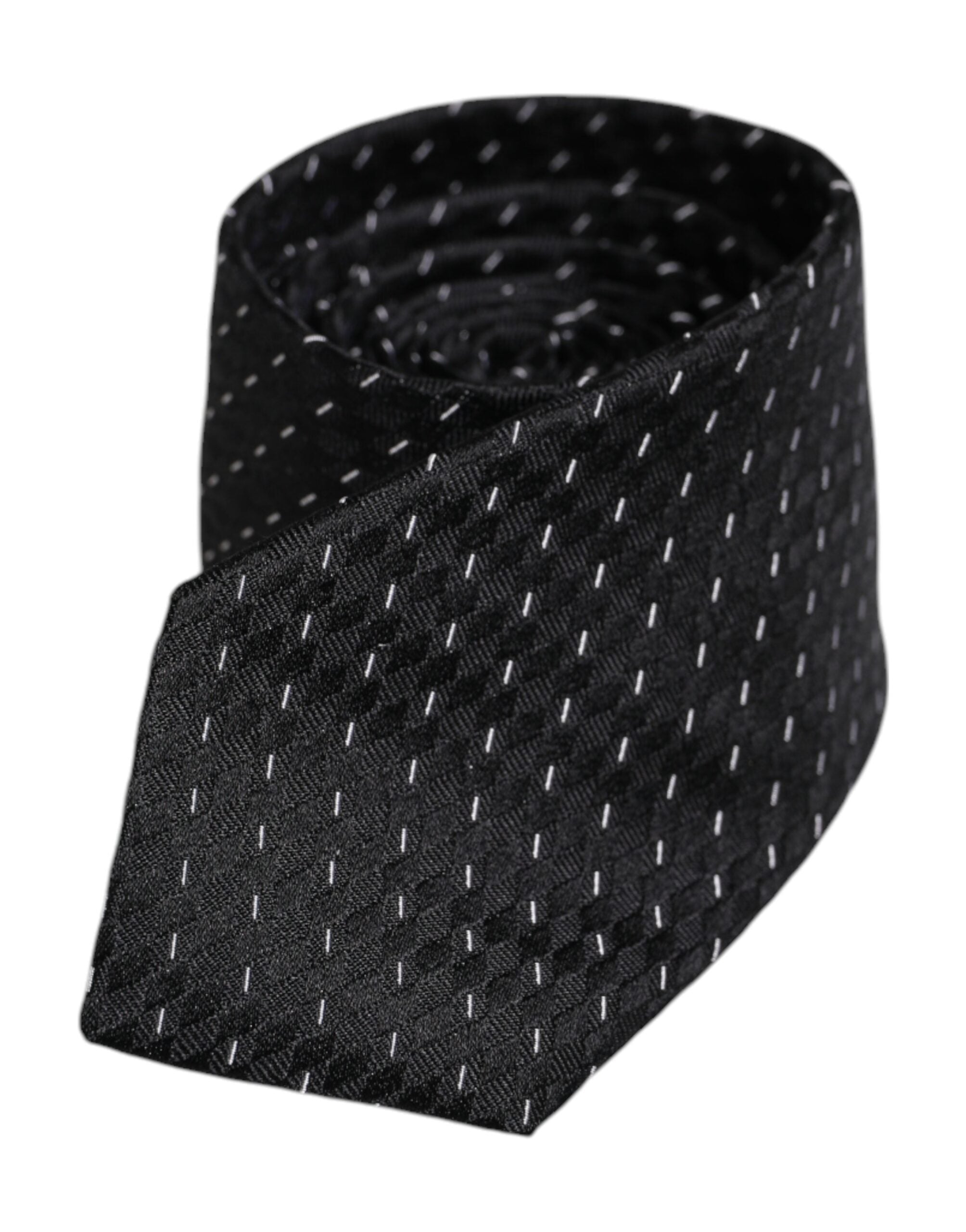 Dolce & Gabbana Black Patterned Silk Adjustable NeckMen's Men's Tie