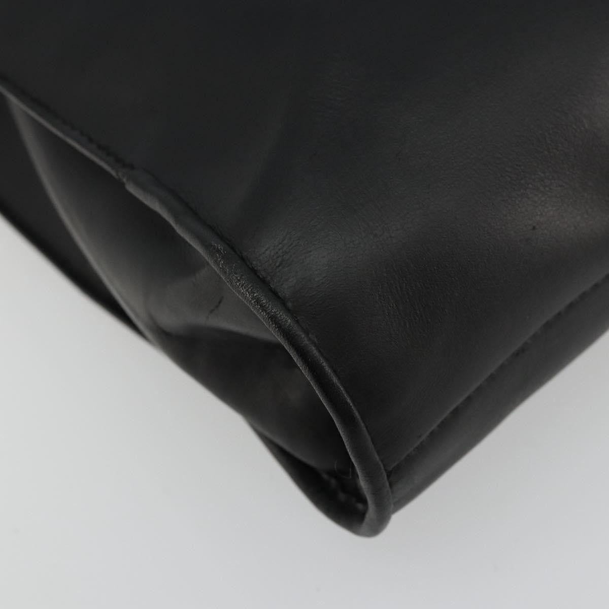 Gucci Vintage Tote Leather Black Leather Tote Bag Bag (Pre-Owned)