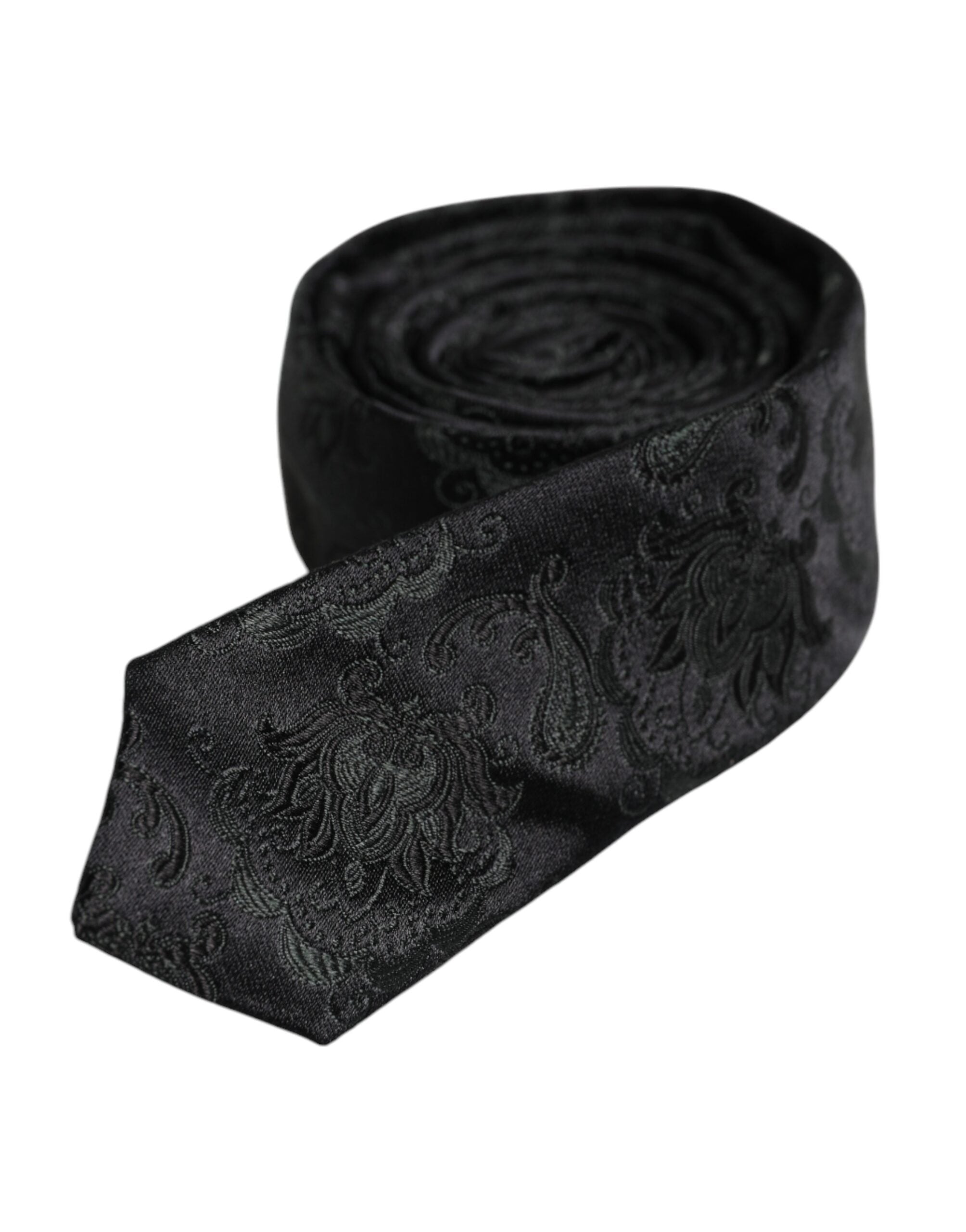 Dolce & Gabbana Dark Green Floral Silk Adjustable NeckMen's Men's Tie