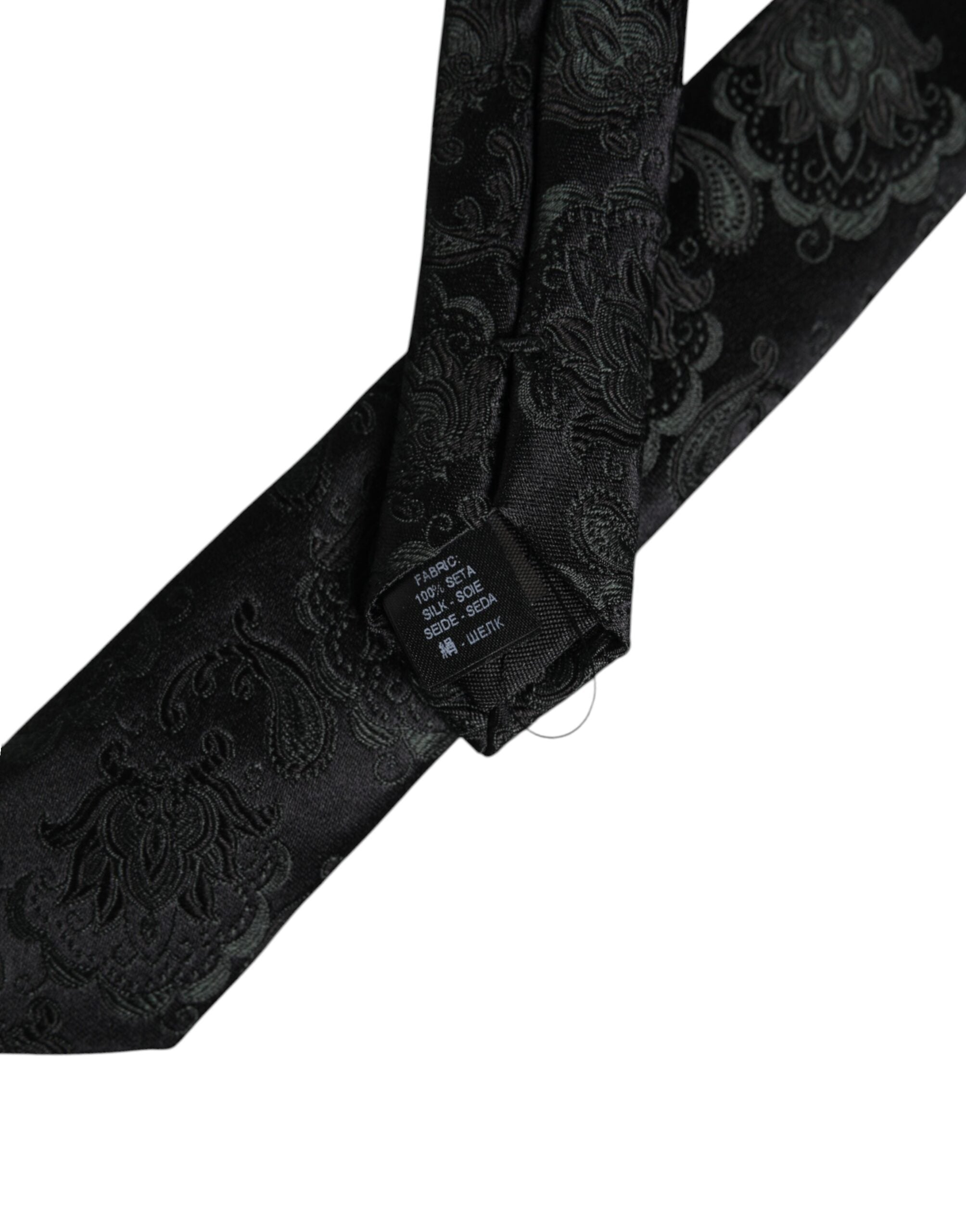 Dolce & Gabbana Dark Green Floral Silk Adjustable NeckMen's Men's Tie