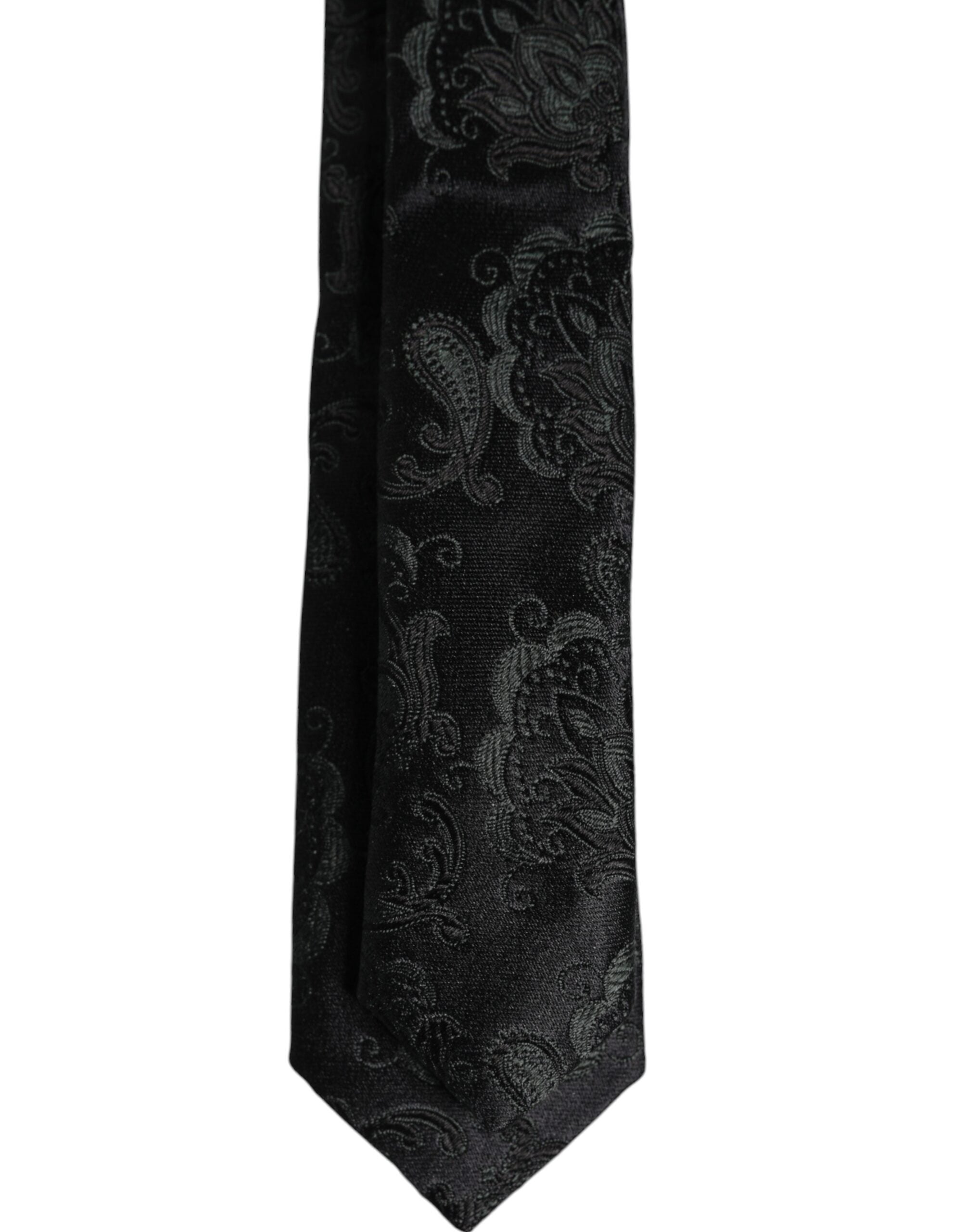 Dolce & Gabbana Dark Green Floral Silk Adjustable NeckMen's Men's Tie