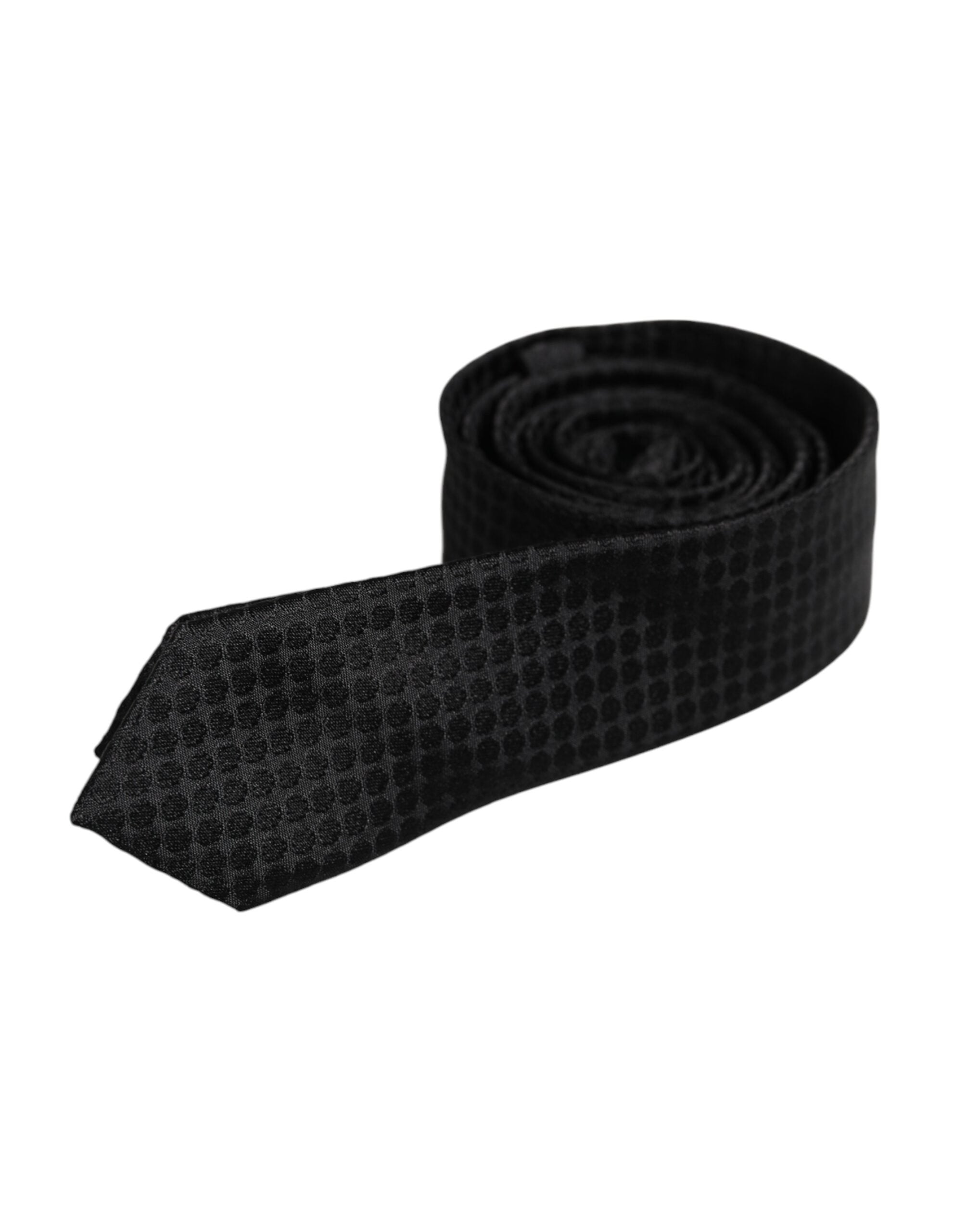 Dolce & Gabbana Black Circles Silk Adjustable NeckMen's Men's Tie
