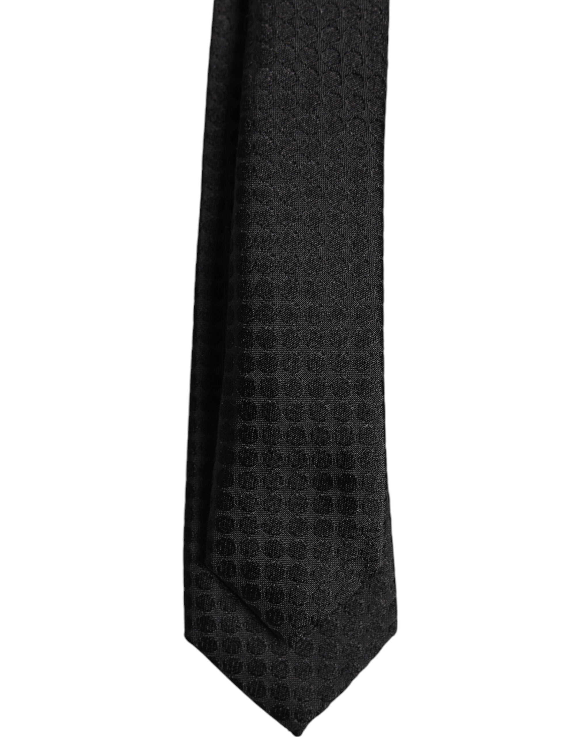 Dolce & Gabbana Black Circles Silk Adjustable NeckMen's Men's Tie