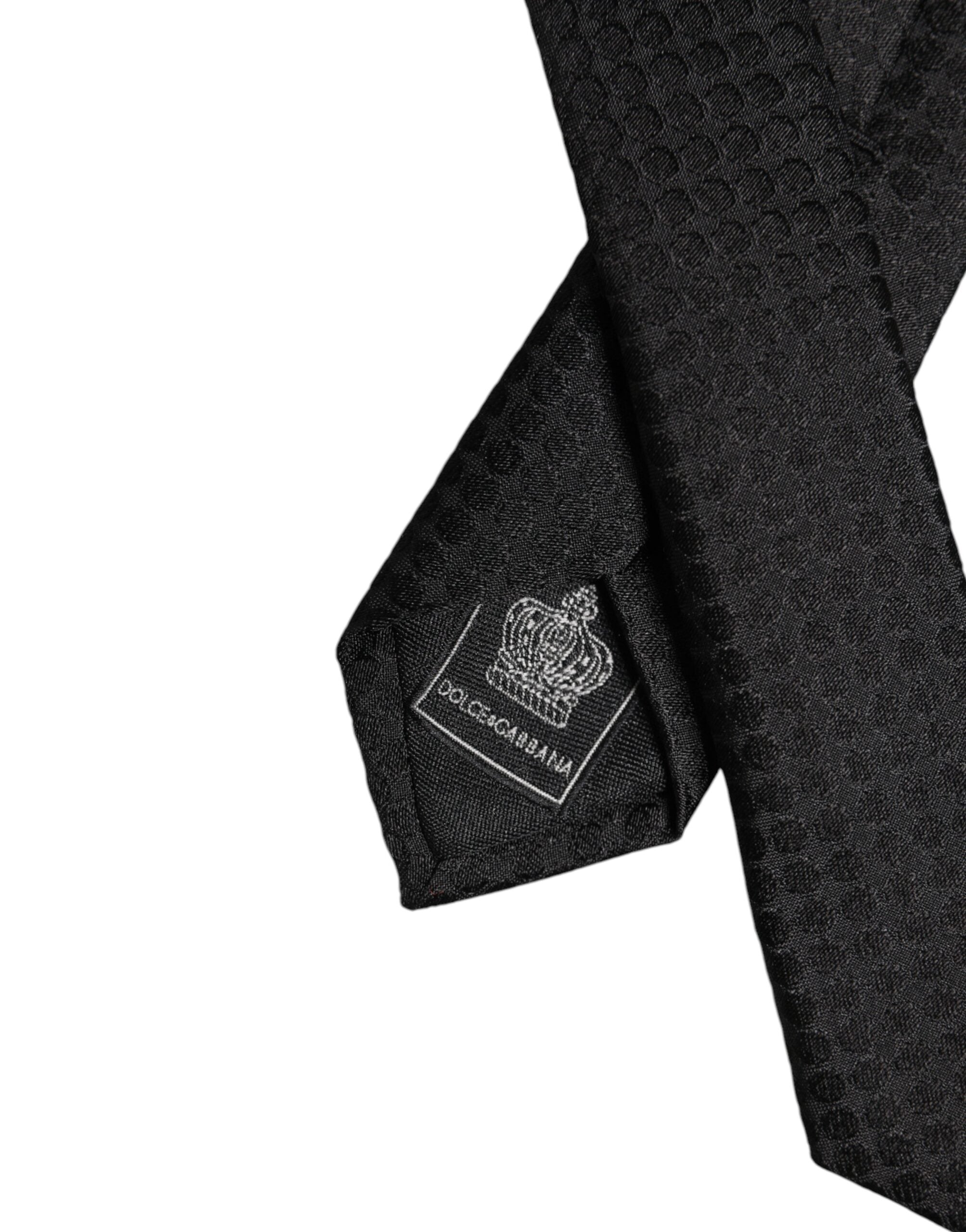 Dolce & Gabbana Black Circles Silk Adjustable NeckMen's Men's Tie