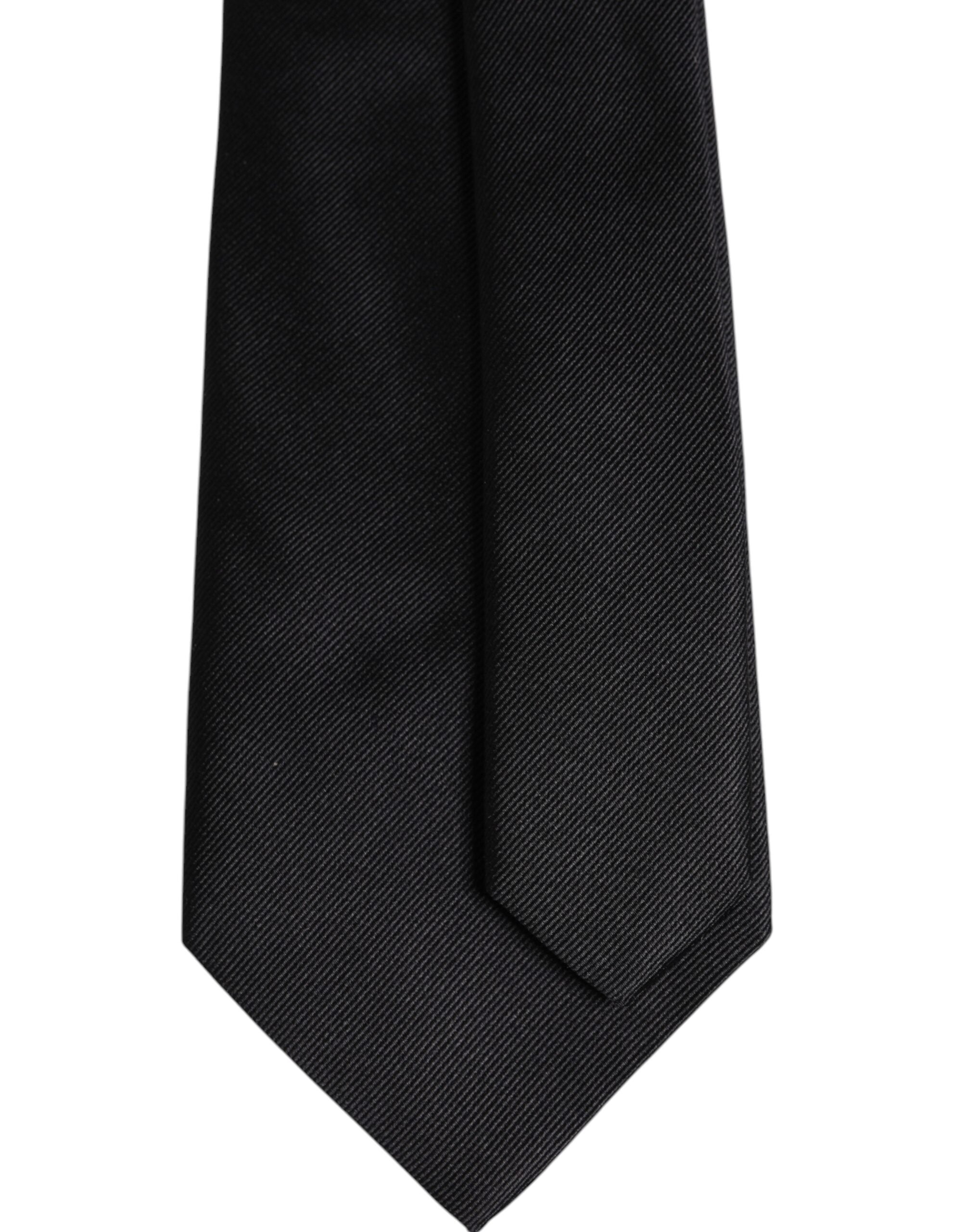 Dolce & Gabbana Black Solid Silk Adjustable NeckMen's Men's Tie
