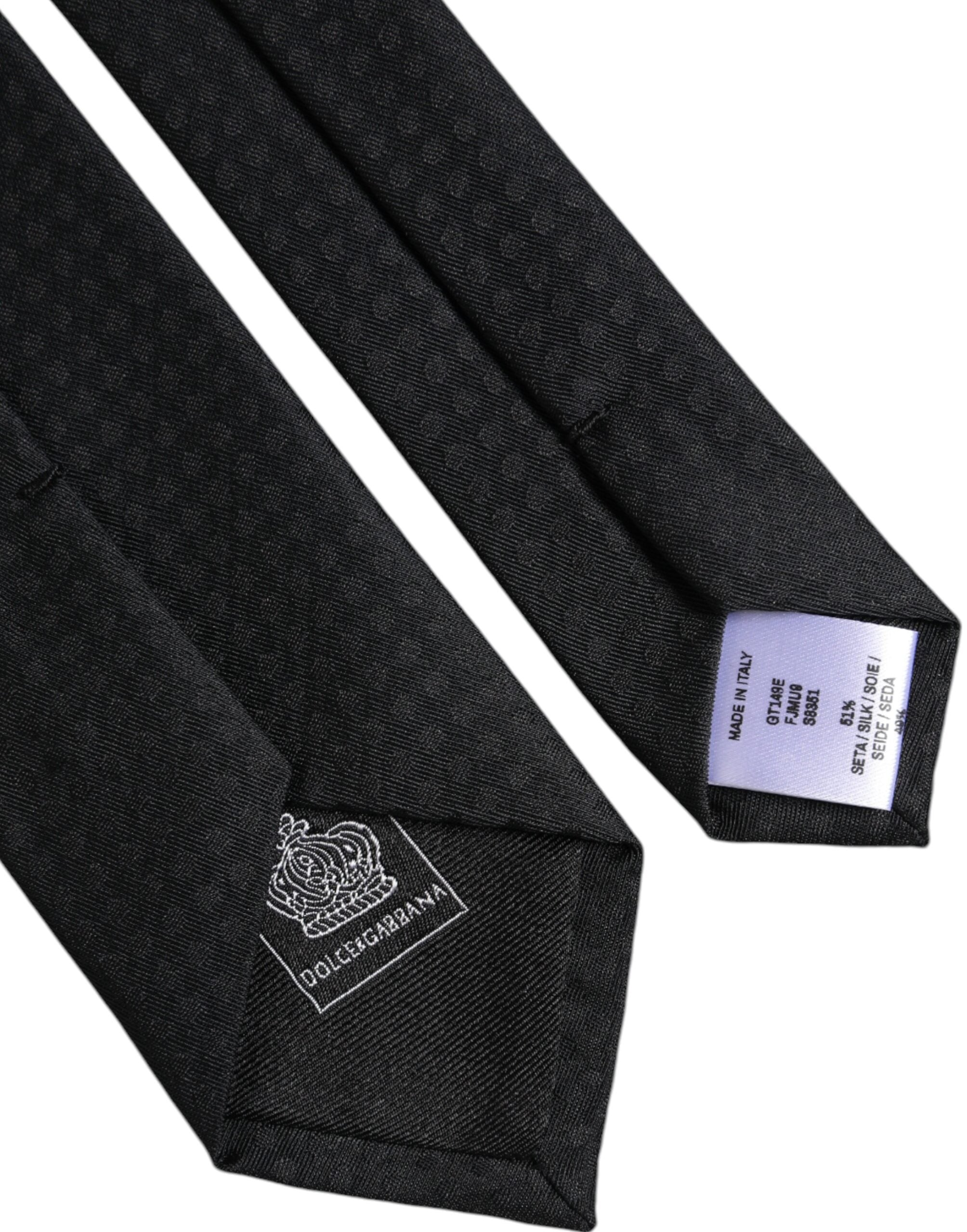 Dolce & Gabbana Black Circles Silk Adjustable NeckMen's Men's Tie