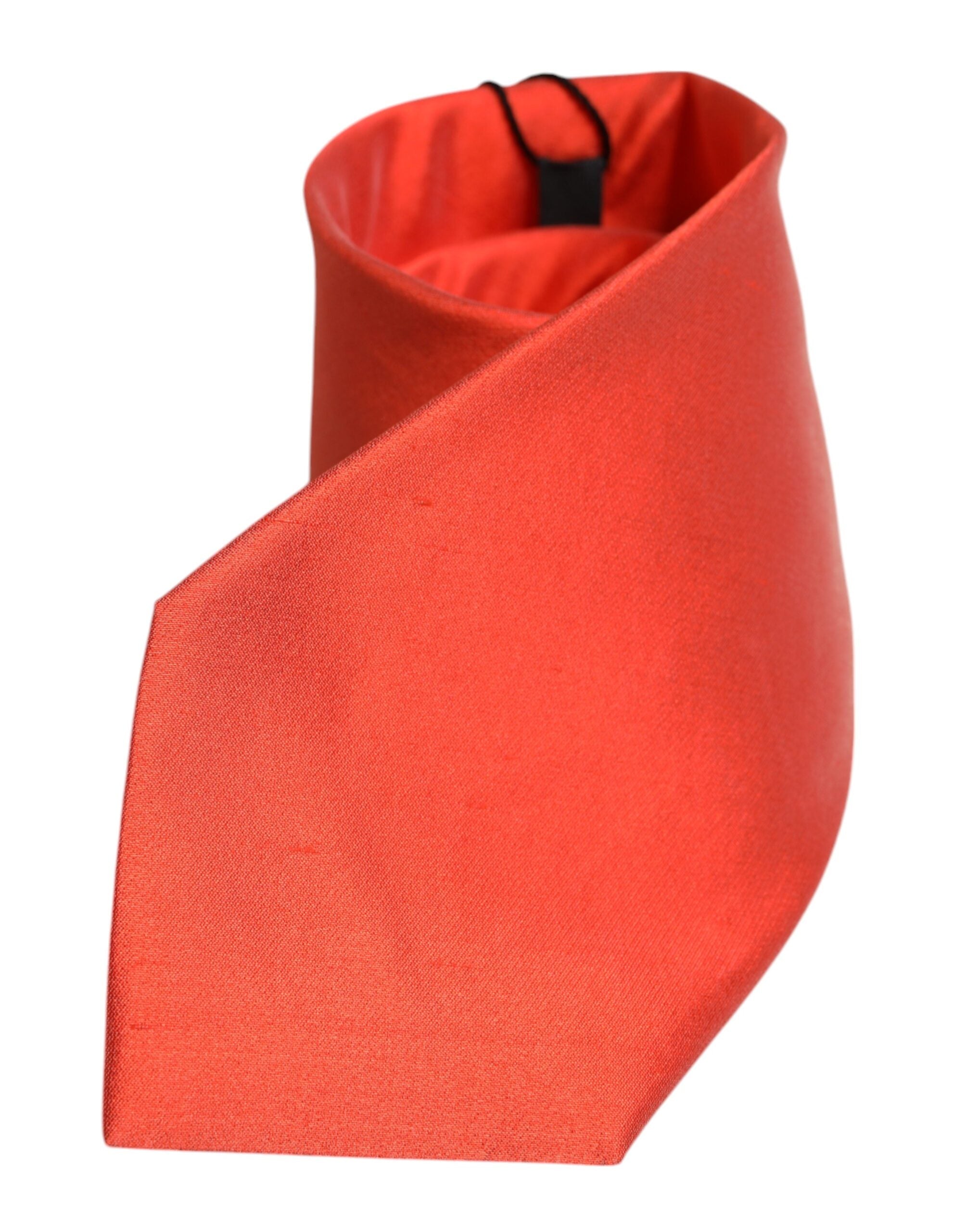 Dolce & Gabbana Orange Solid Silk Adjustable NeckMen's Men's Tie