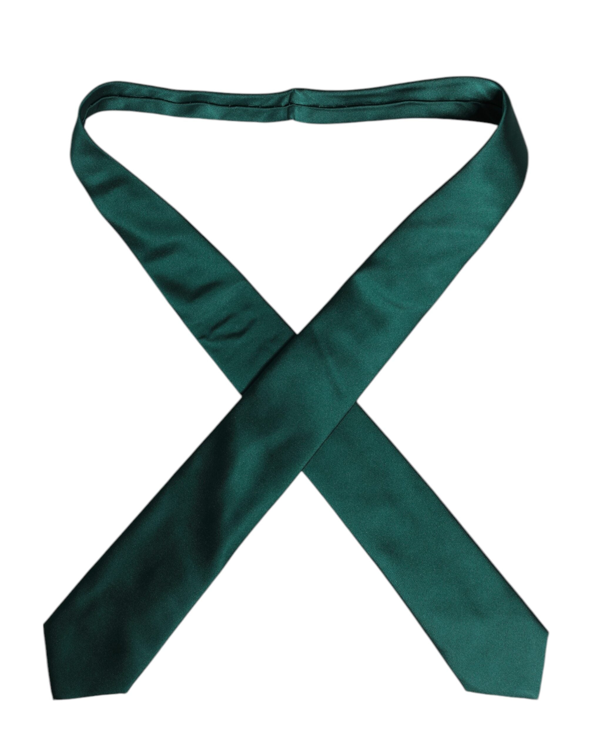 Dolce & Gabbana Green Solid Cotton Adjustable NeckMen's Men's Tie