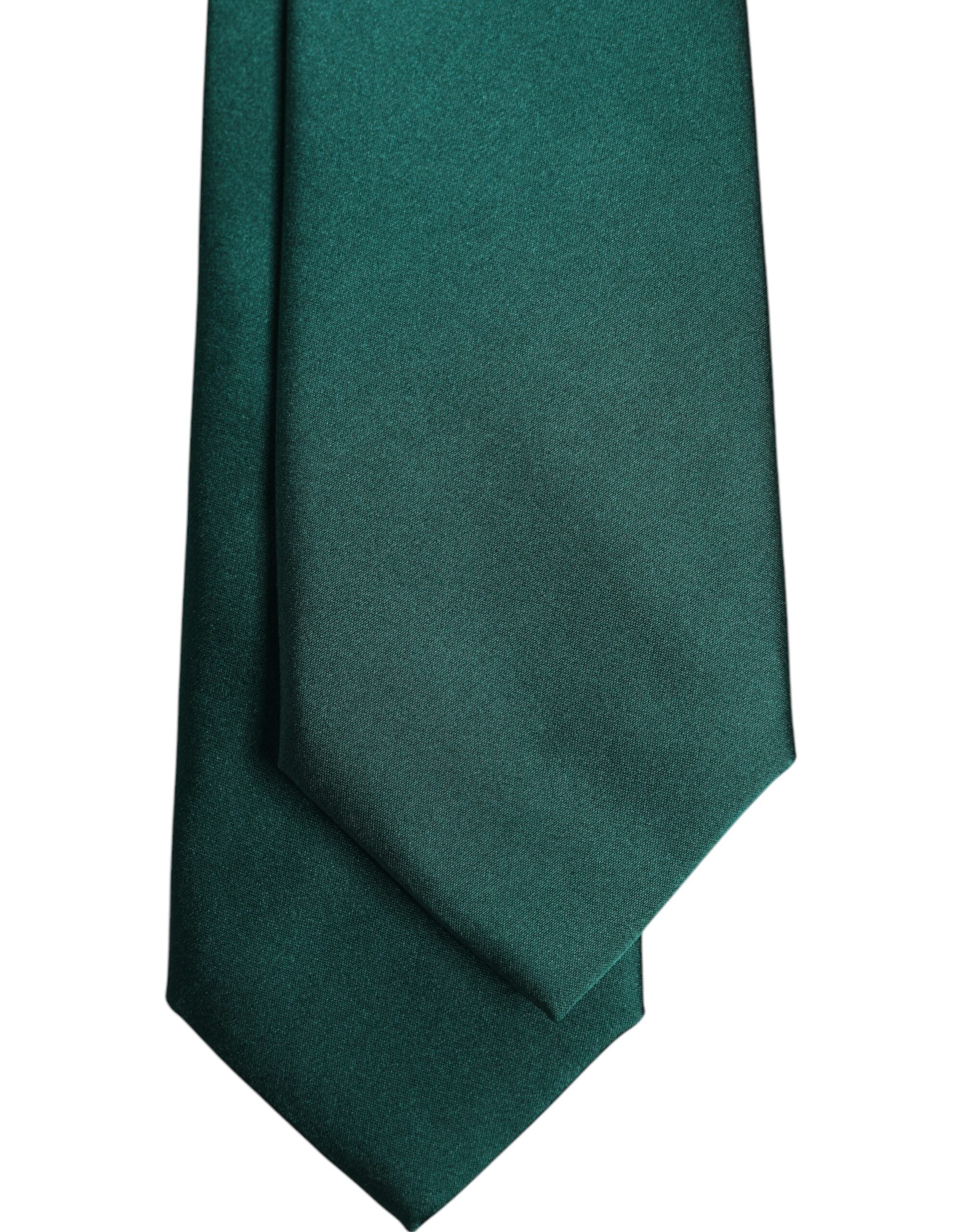 Dolce & Gabbana Green Solid Cotton Adjustable NeckMen's Men's Tie