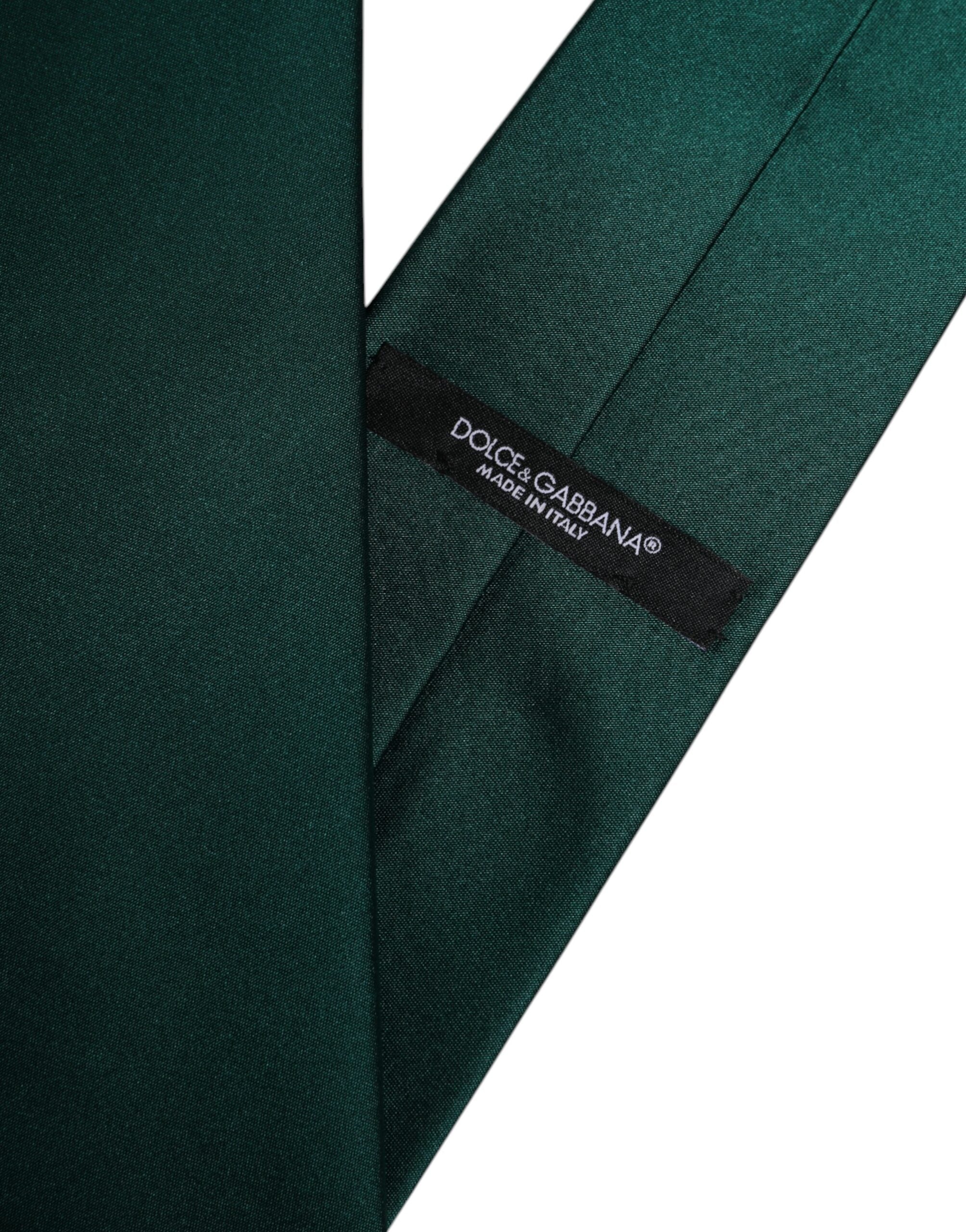 Dolce & Gabbana Green Solid Cotton Adjustable NeckMen's Men's Tie