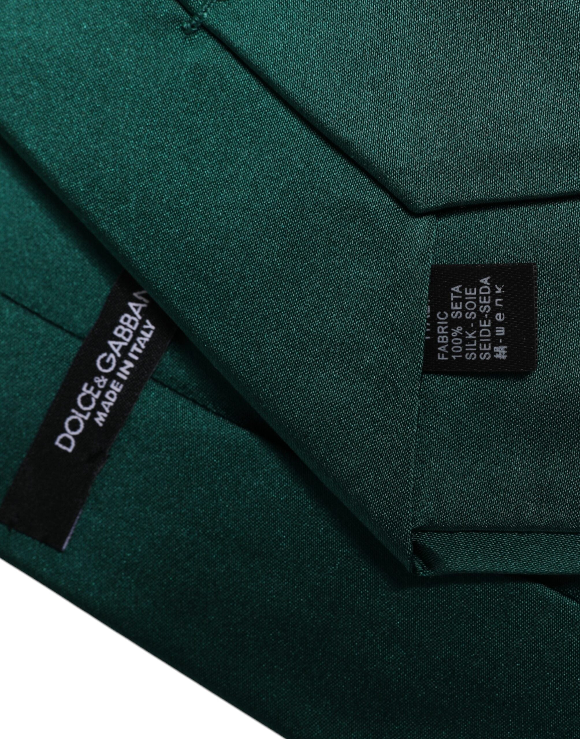 Dolce & Gabbana Green Solid Cotton Adjustable NeckMen's Men's Tie