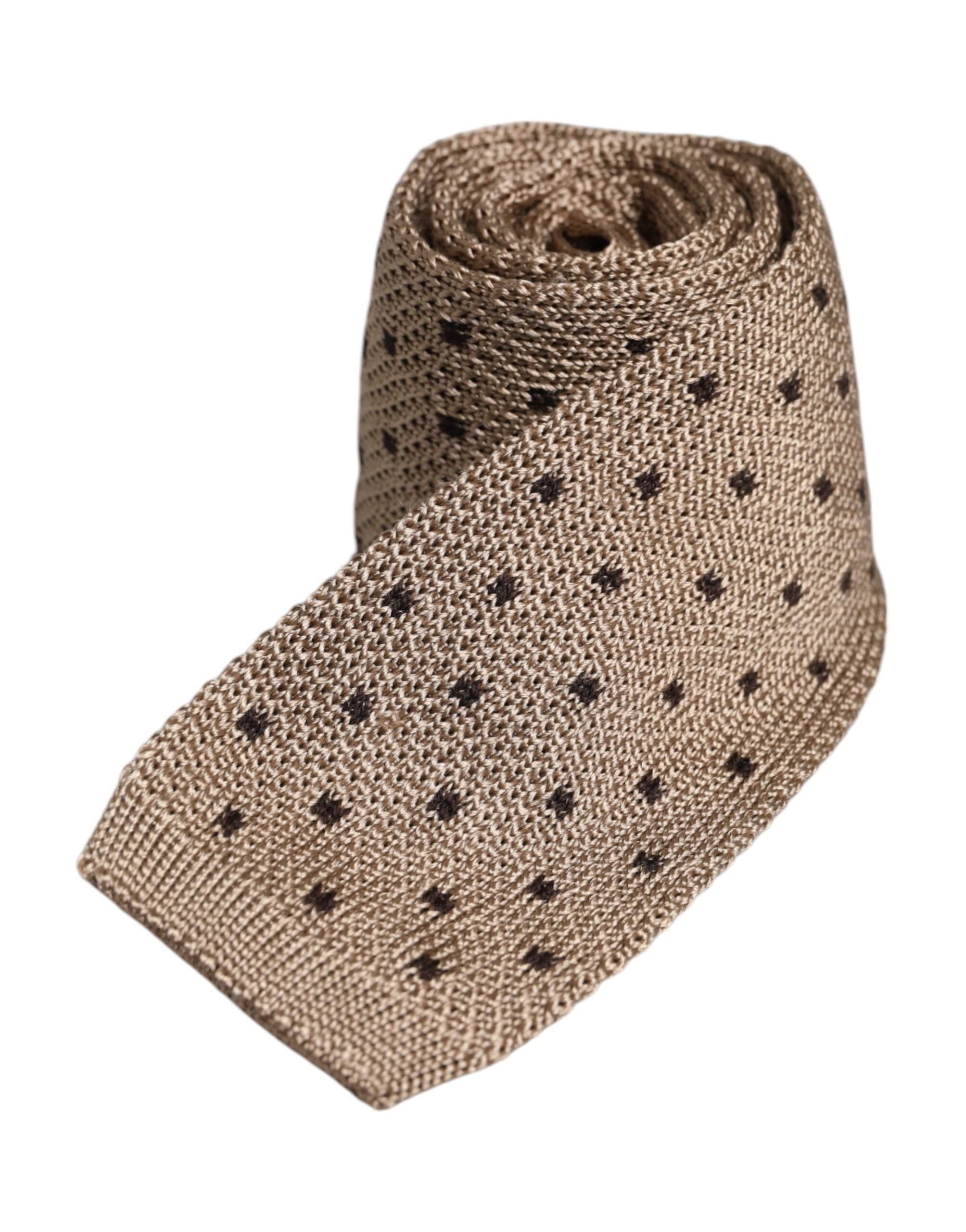 Dolce & Gabbana Beige Polka Dot Silk Adjustable NeckMen's Men's Tie
