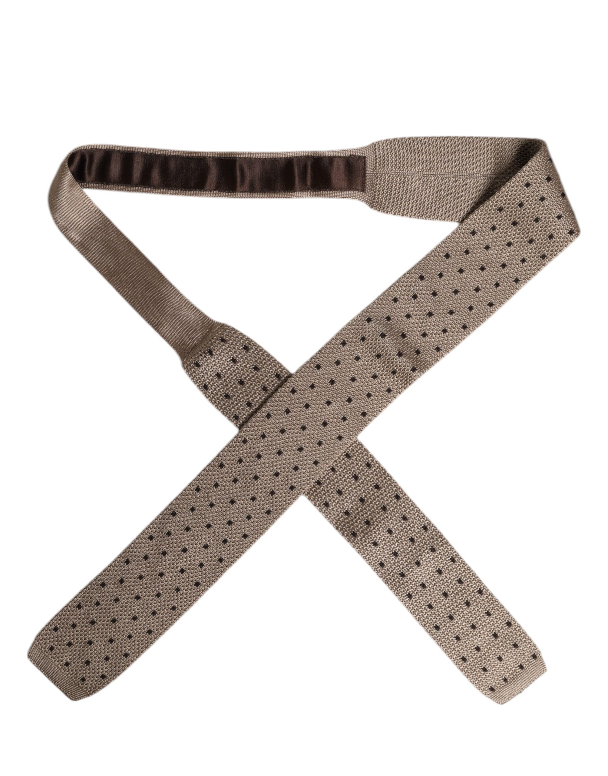 Dolce & Gabbana Beige Polka Dot Silk Adjustable NeckMen's Men's Tie