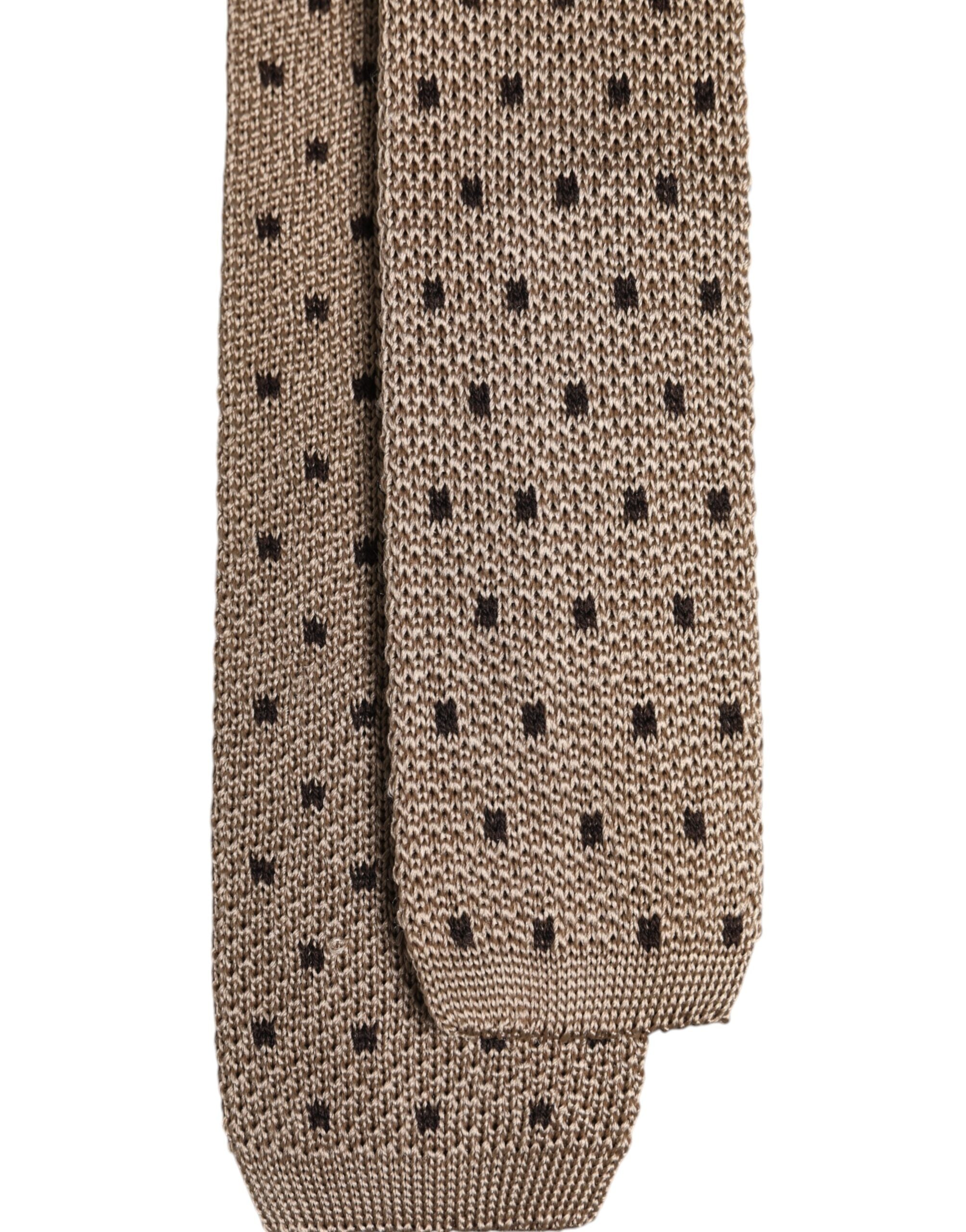 Dolce & Gabbana Beige Polka Dot Silk Adjustable NeckMen's Men's Tie