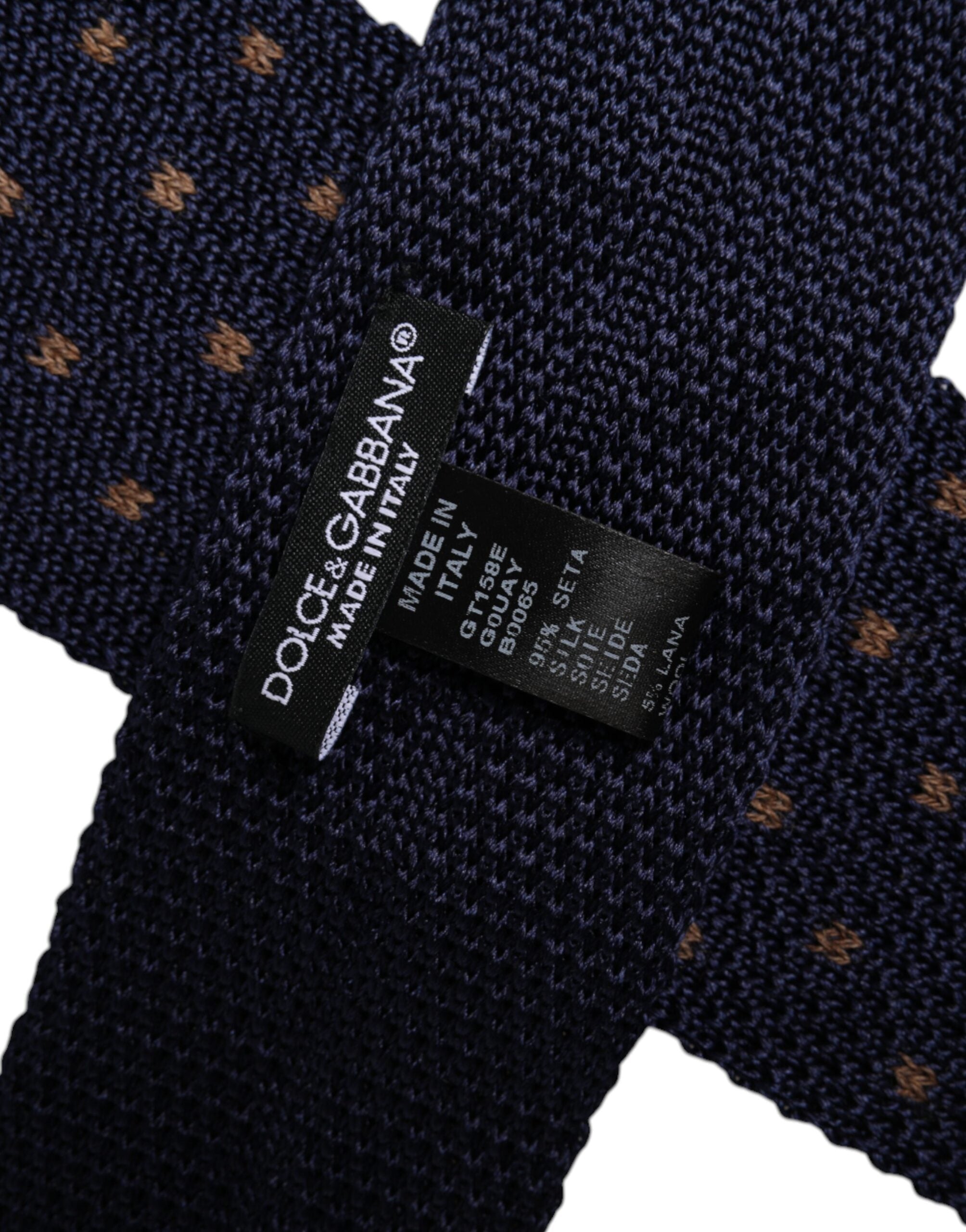 Dolce & Gabbana Blue Polka Dot Silk Adjustable NeckMen's Men's Tie