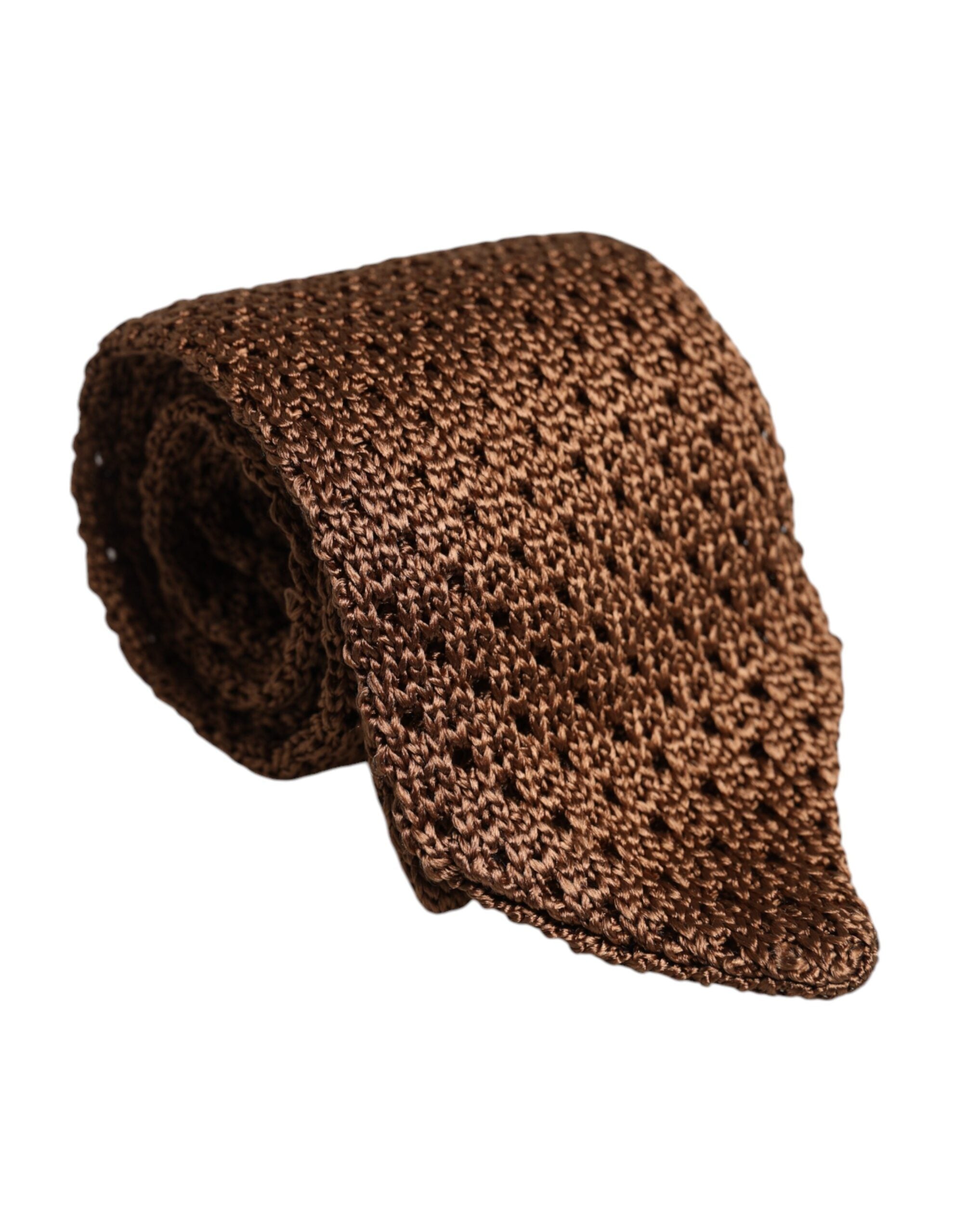 Dolce & Gabbana Brown Knitted Silk Adjustable NeckMen's Men's Tie