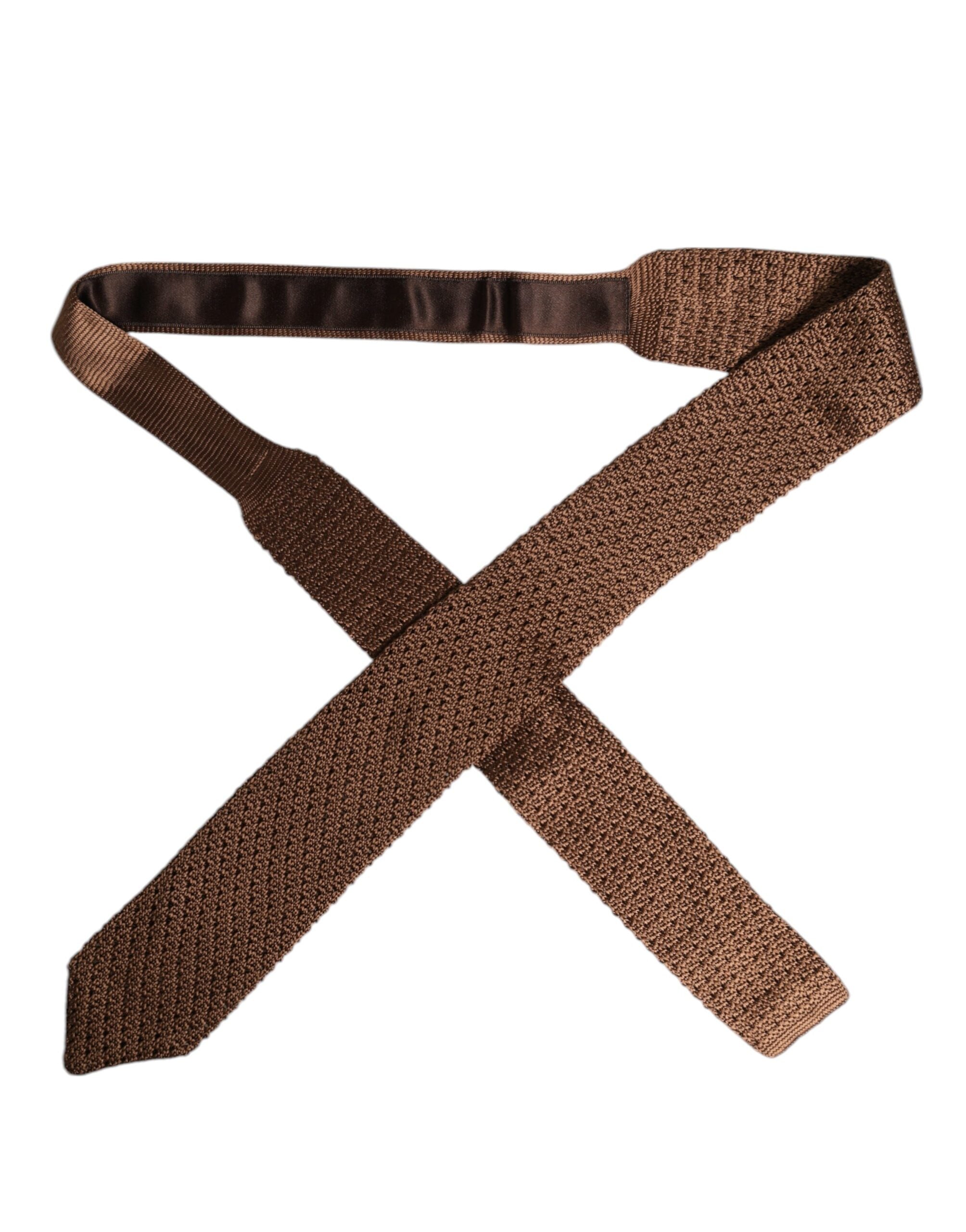 Dolce & Gabbana Brown Knitted Silk Adjustable NeckMen's Men's Tie