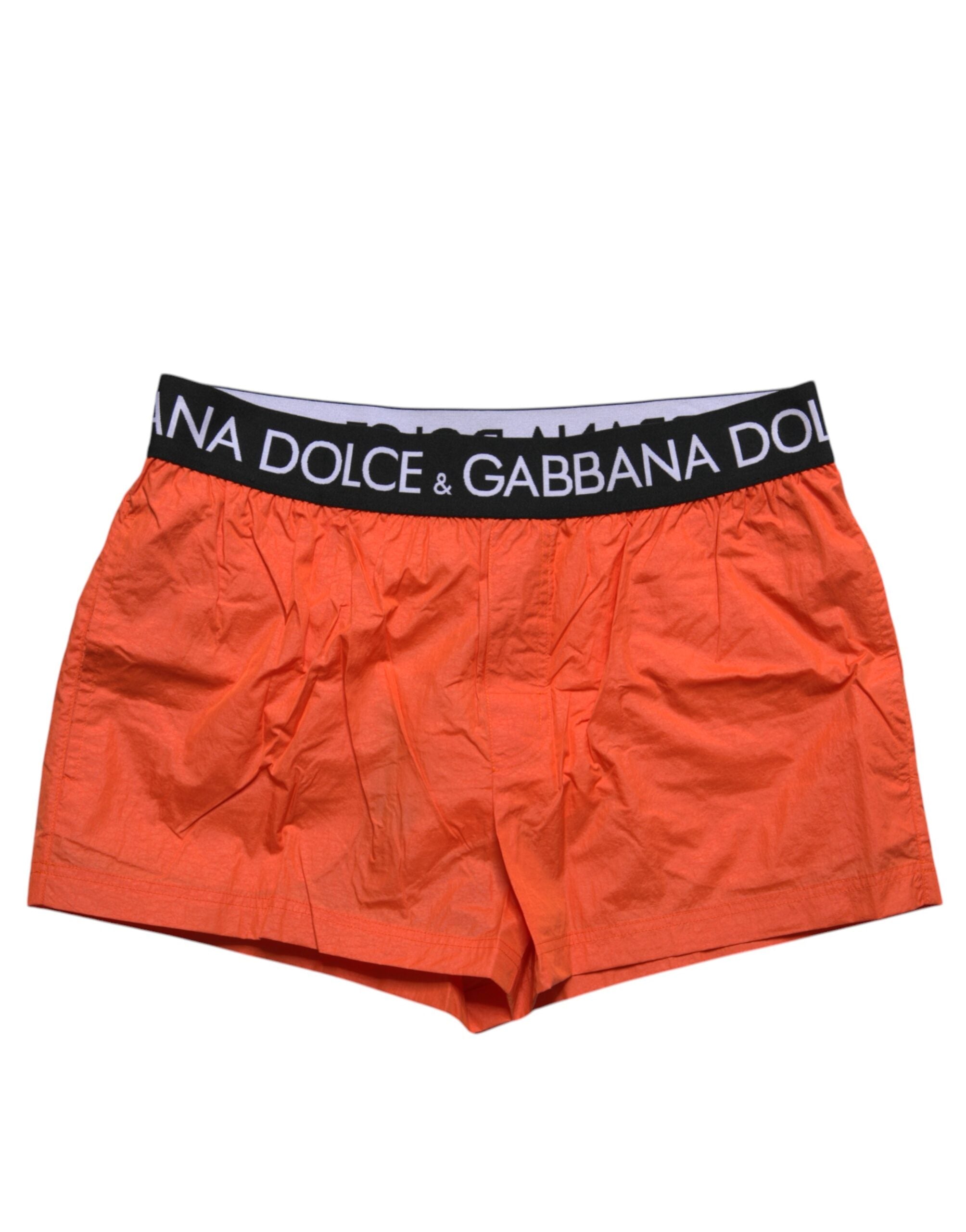 Dolce & Gabbana Orange Logo Beachwear Shorts Men 2Pc Men's Swimwear