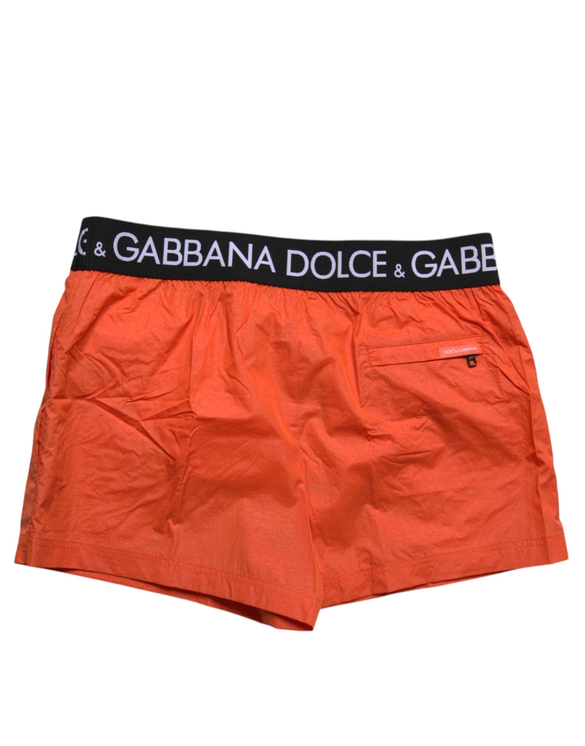Dolce & Gabbana Orange Logo Beachwear Shorts Men 2Pc Men's Swimwear