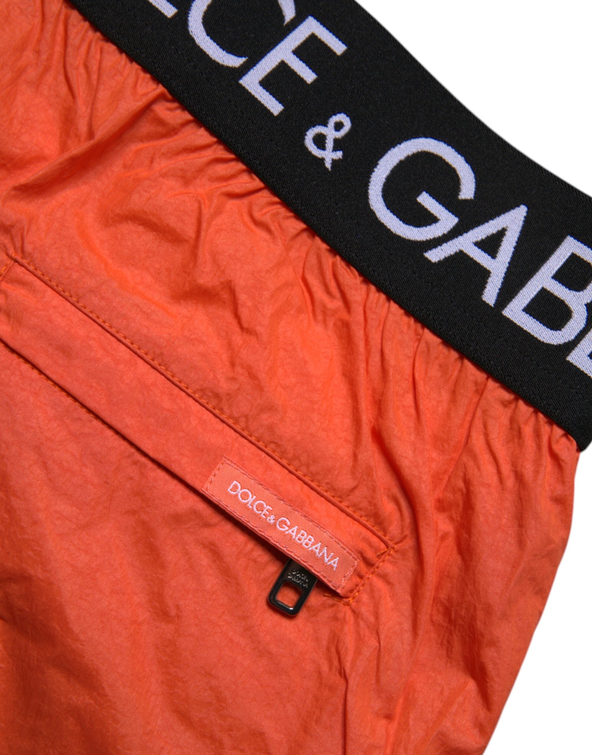 Dolce & Gabbana Orange Logo Beachwear Shorts Men 2Pc Men's Swimwear