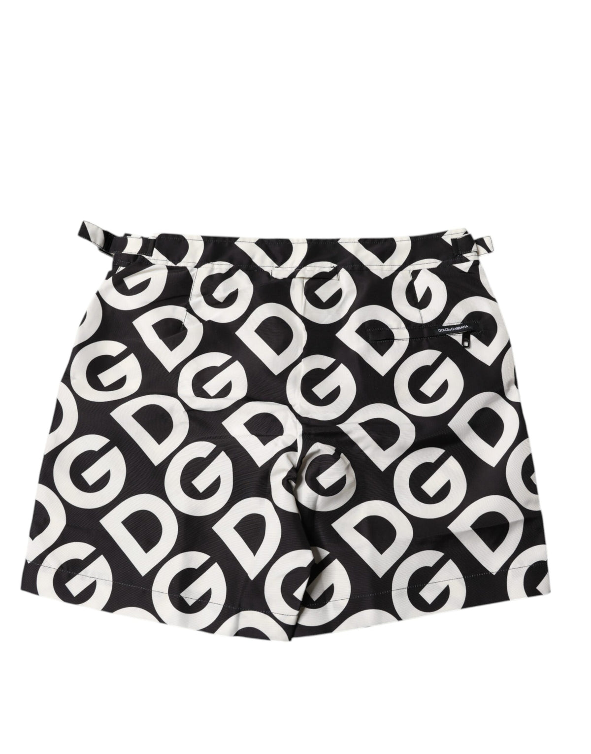 Dolce & Gabbana Black White Logo Beachwear Shorts Men's Swimwear