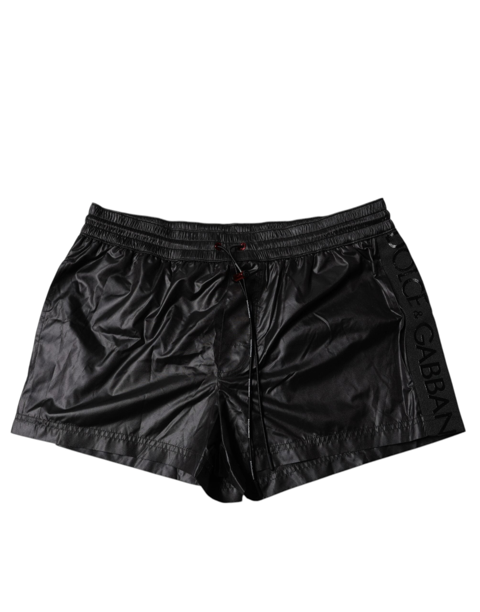 Dolce & Gabbana Black Polyester Beachwear Shorts Men's Swimwear