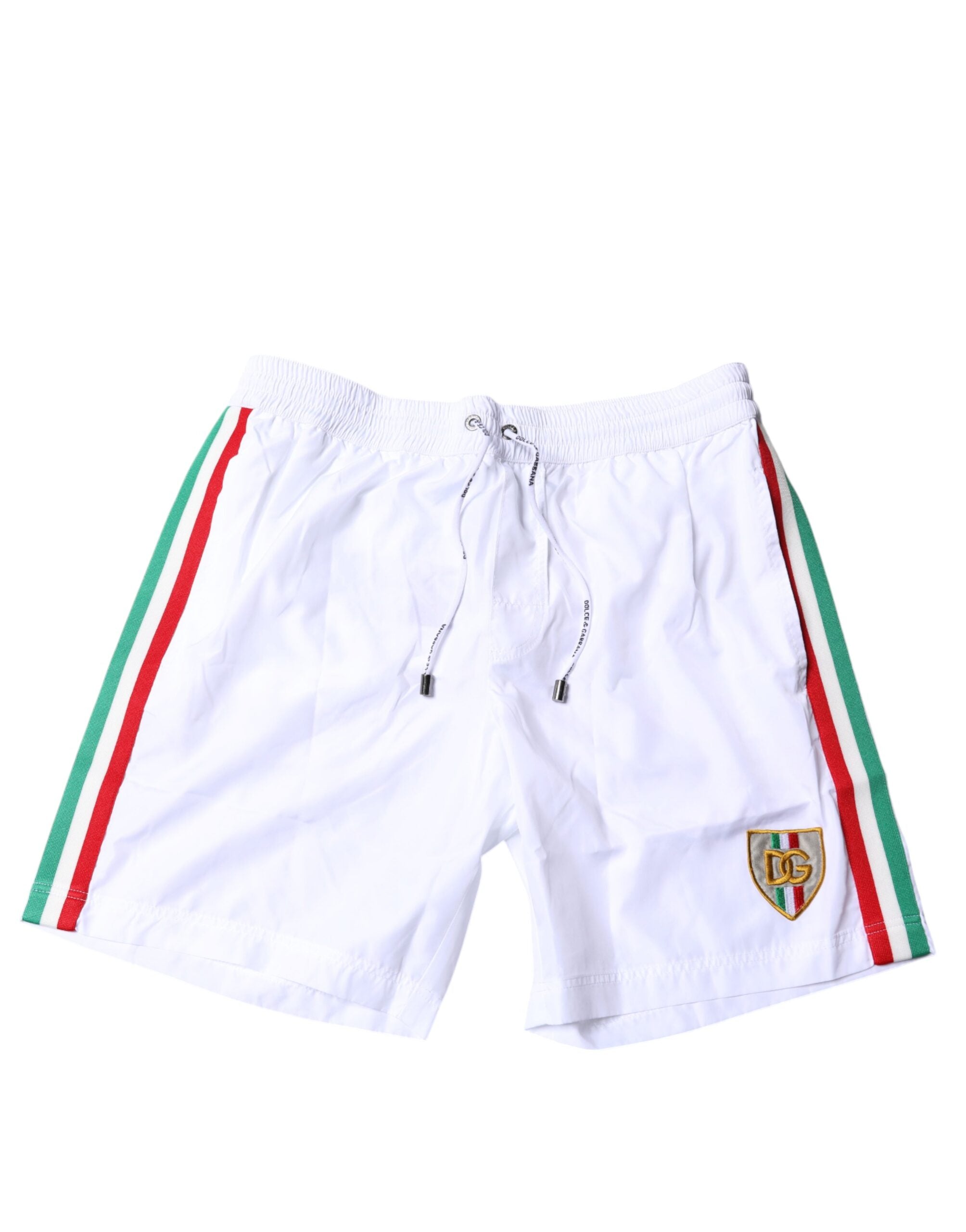 Dolce & Gabbana White Stripes Beachwear Shorts 2 Pc Men's Swimwear
