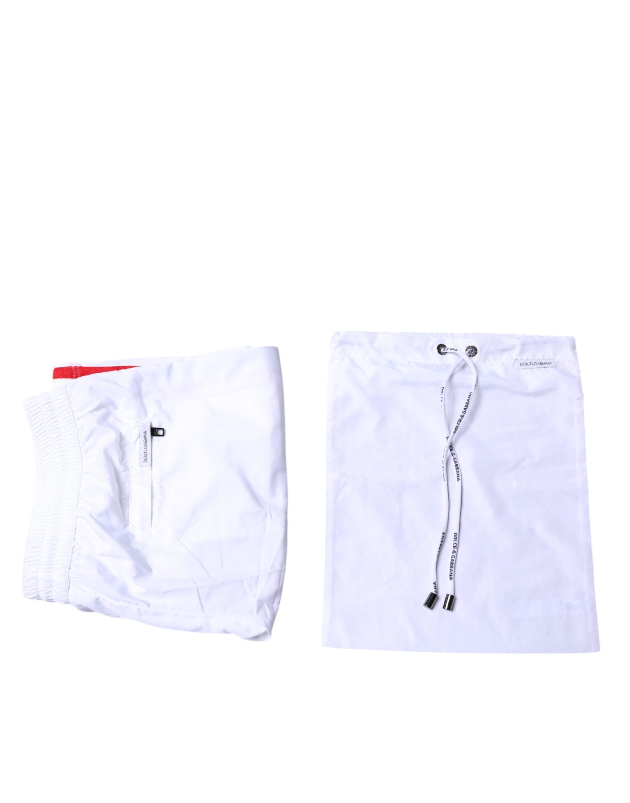 Dolce & Gabbana White Stripes Beachwear Shorts 2 Pc Men's Swimwear
