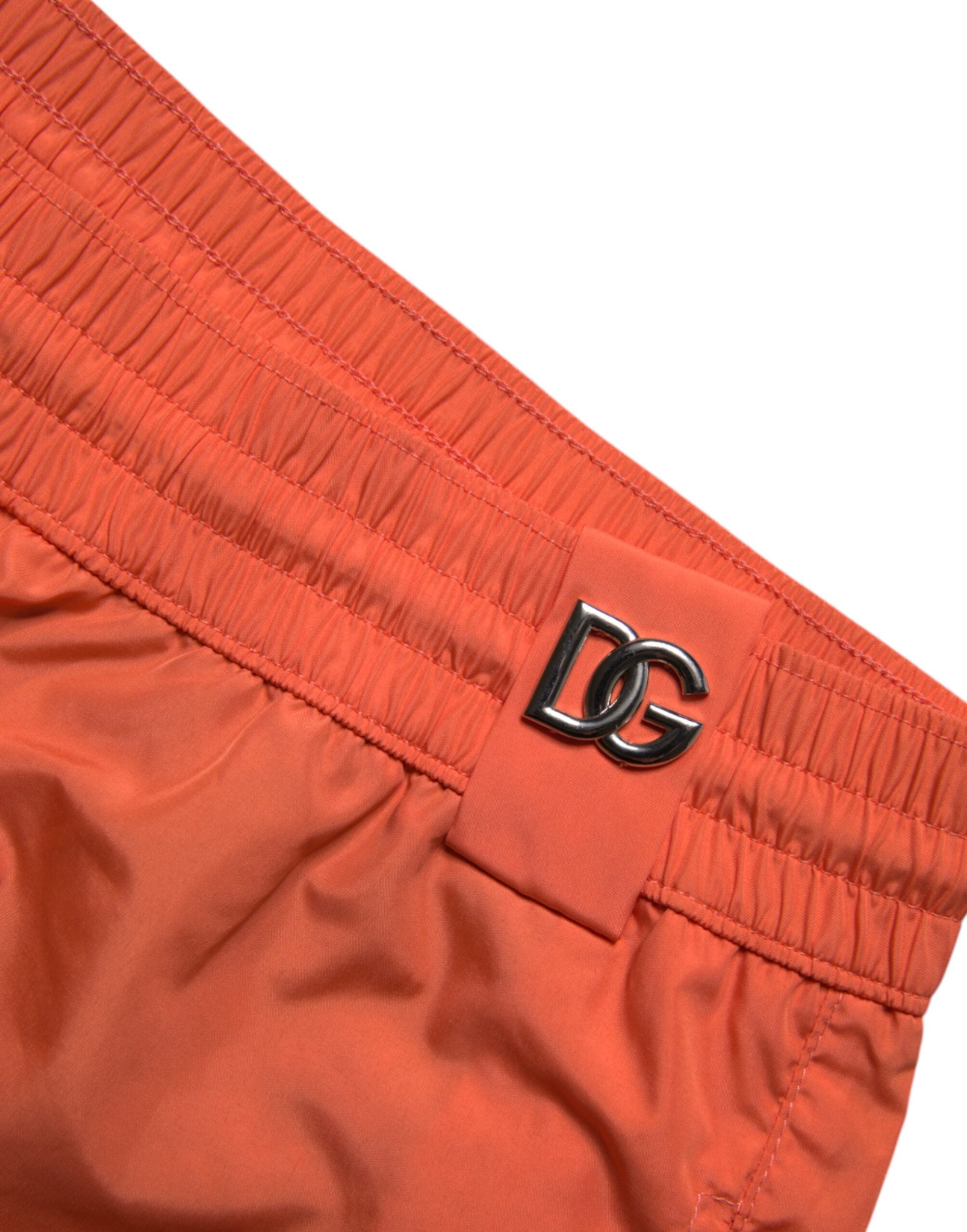 Dolce & Gabbana Orange Polyester Beachwear Shorts 2Pc Men's Swimwear