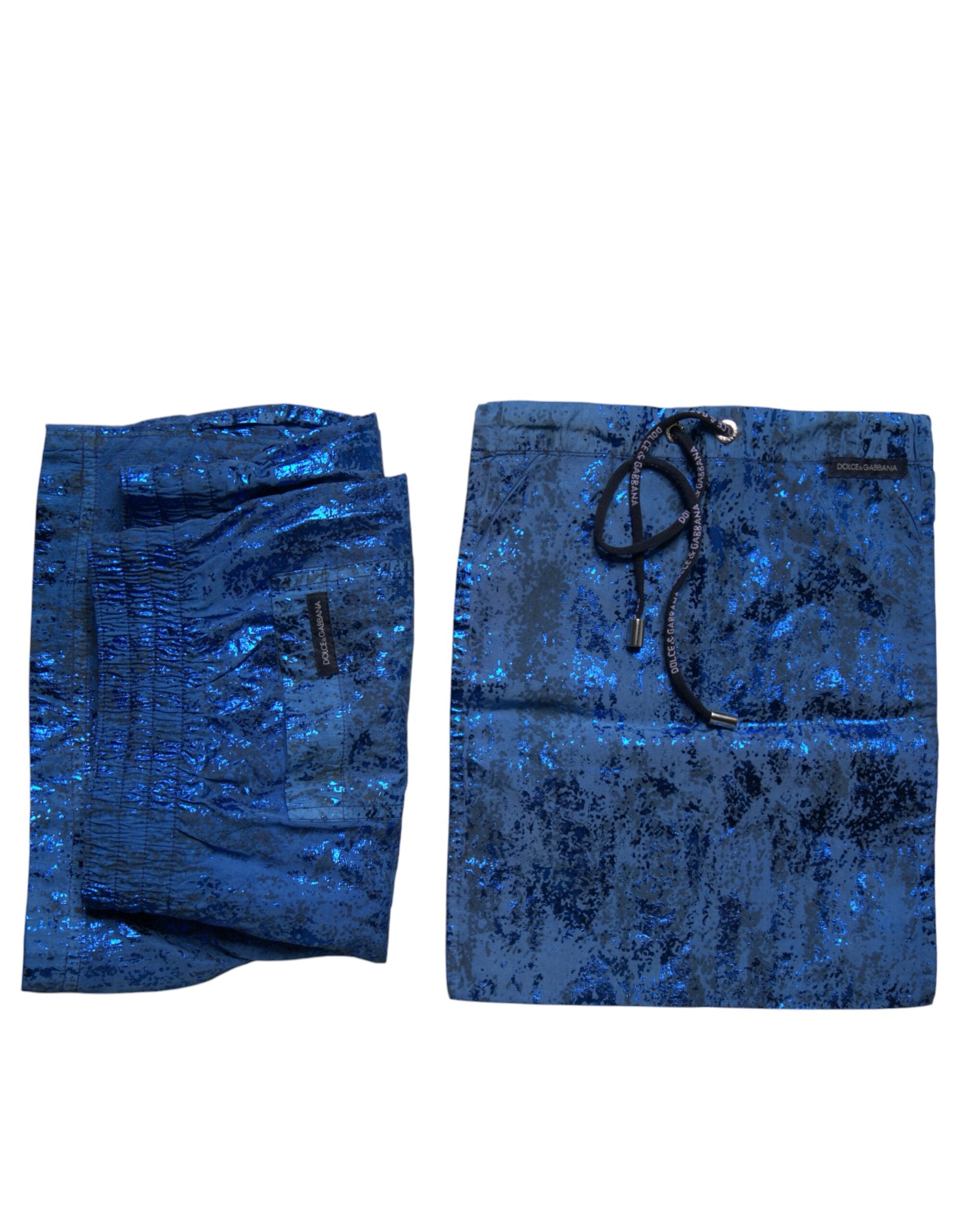 Dolce & Gabbana Blue Nylon Beachwear Swim Shorts 2Pc Men's Swimwear (Pre-Owned)