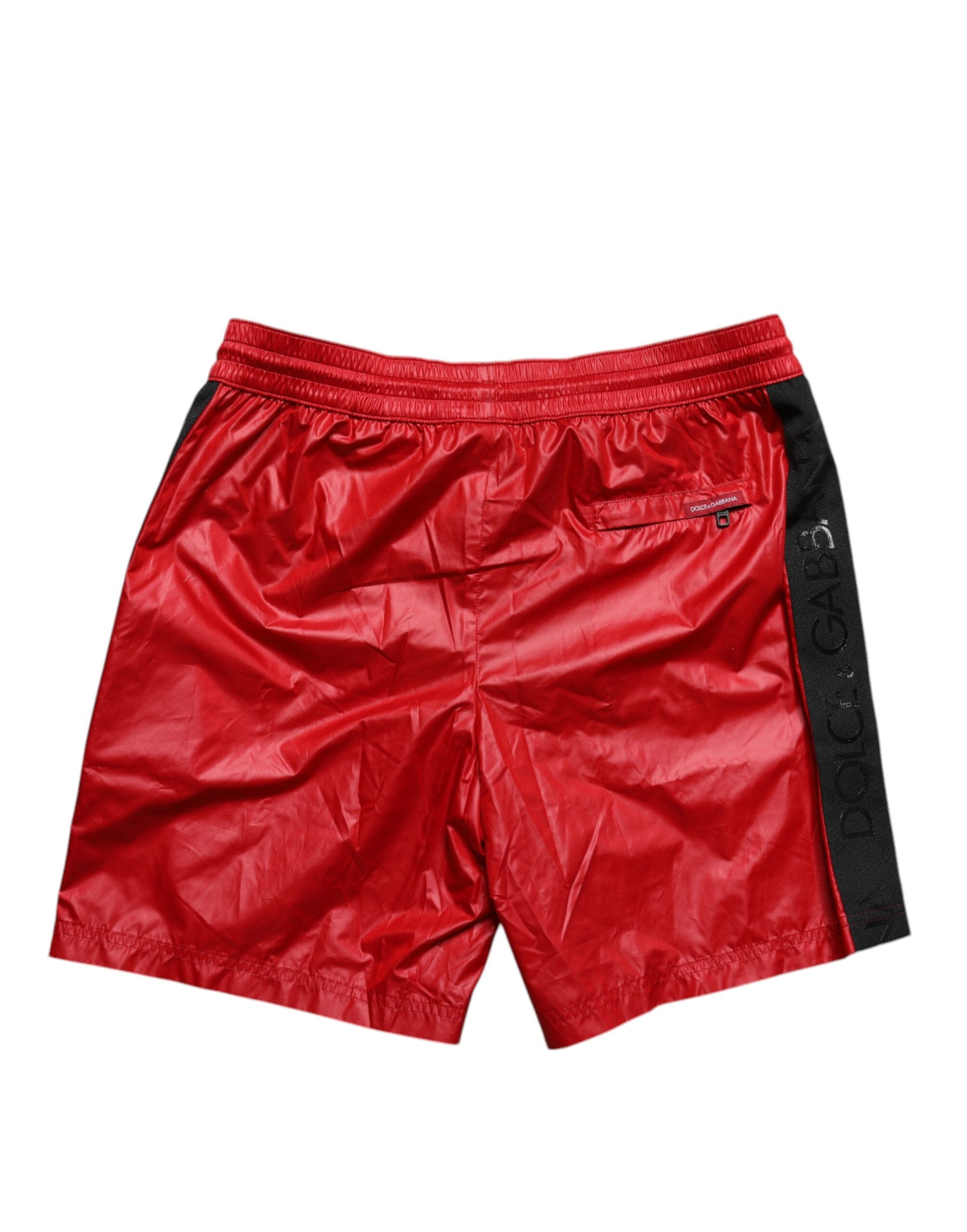 Dolce & Gabbana Red Polyester Beachwear Shorts 2Pc Men's Swimwear